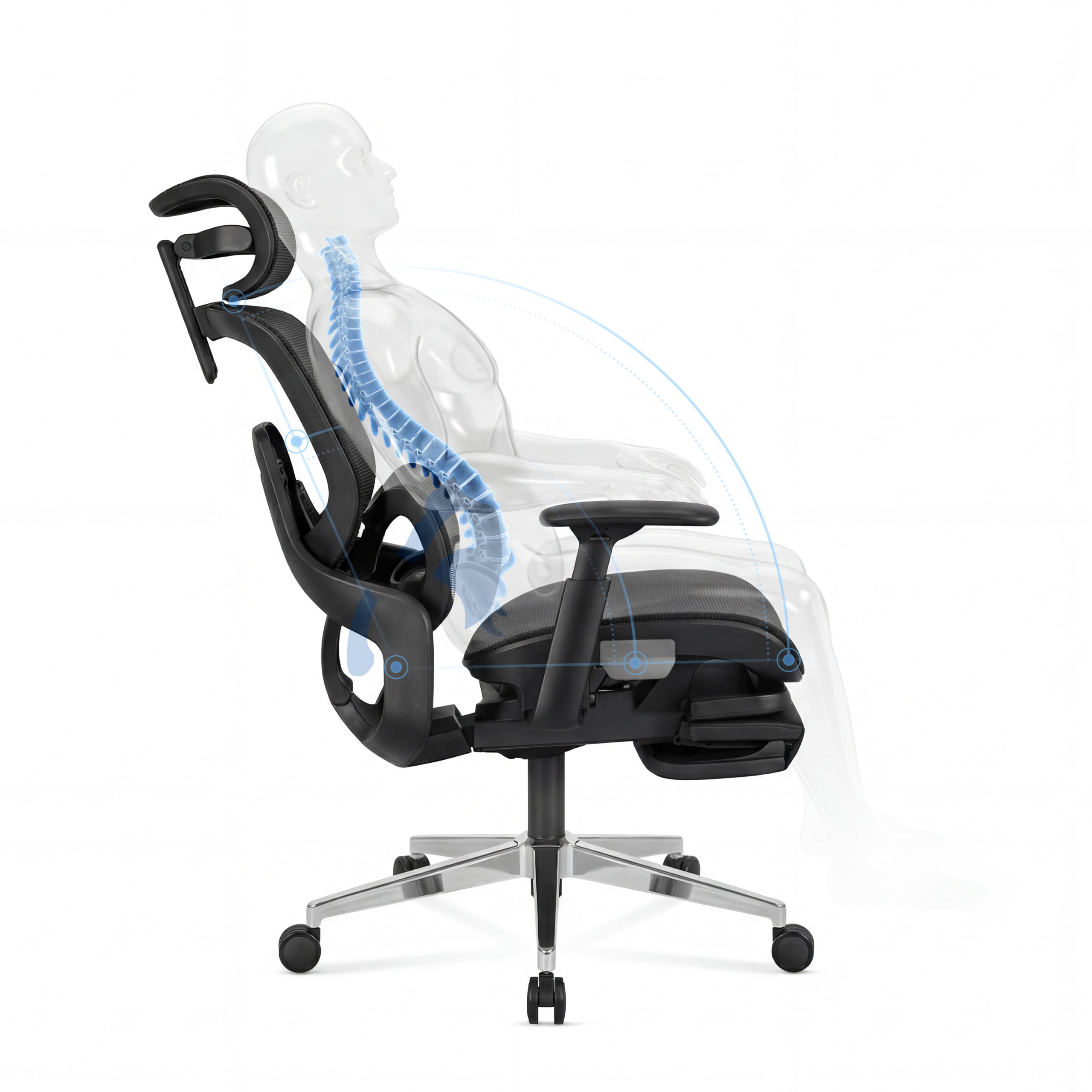 Sillón ergonómico con reposapiés Mark Adler Expert 9.3 Black