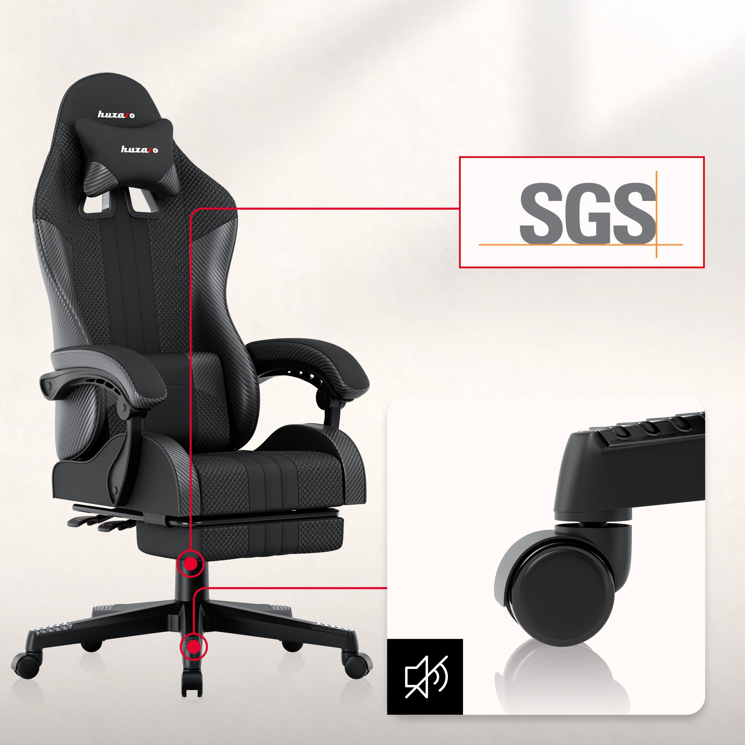 Sillón gaming HUZARO Force 4.7 Carbon Mesh