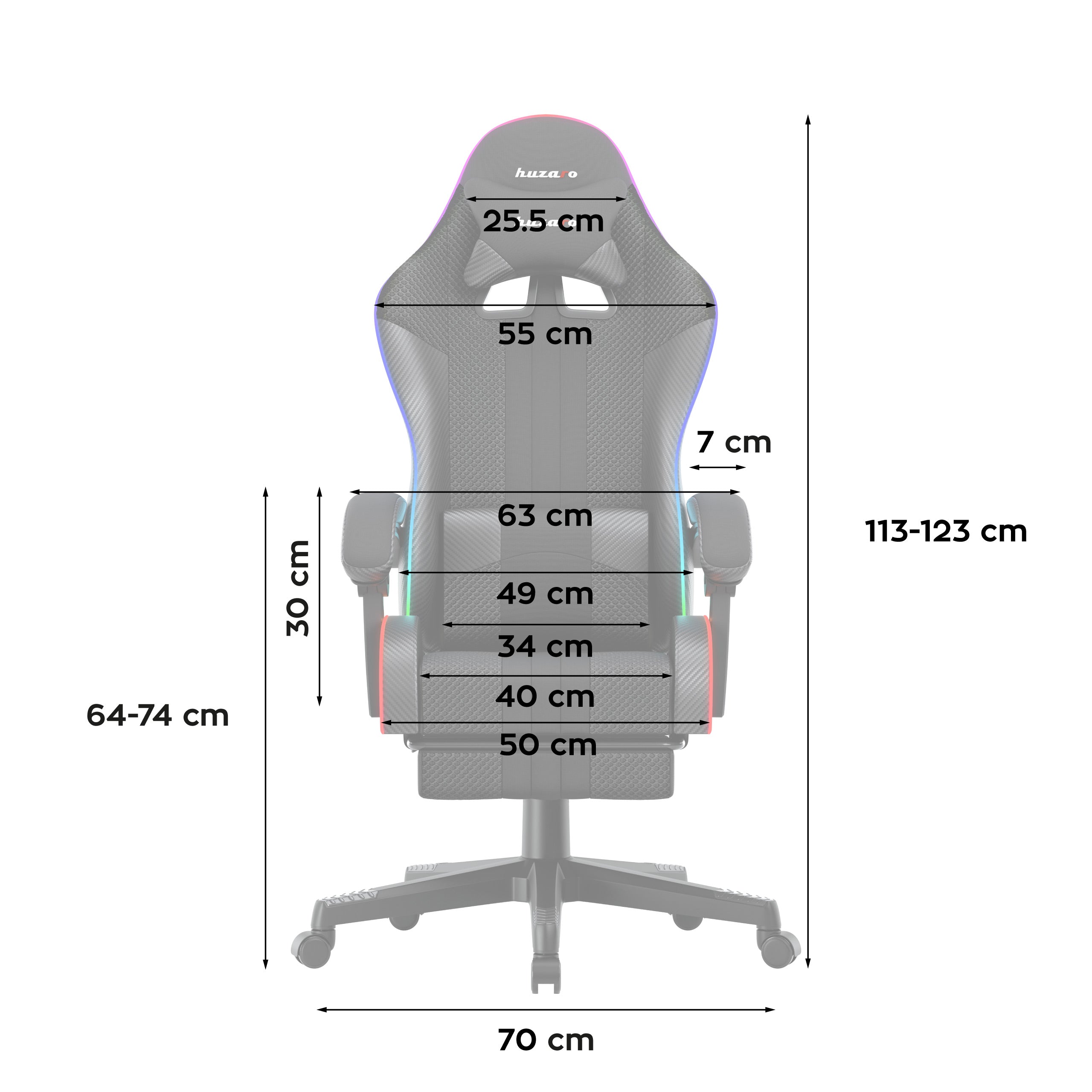 Sillón gaming HUZARO Force 4.7 RGB Mesh