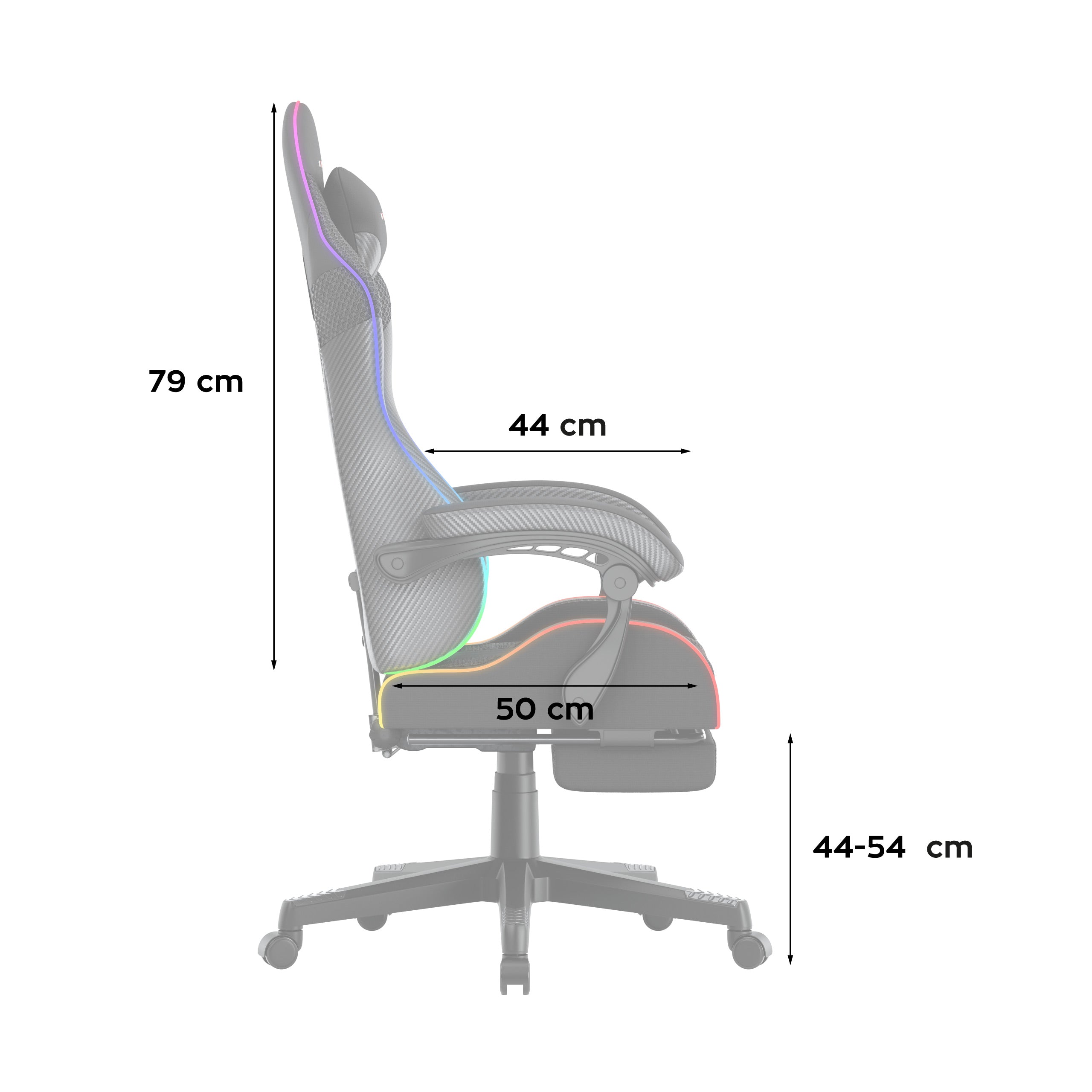 Sillón gaming HUZARO Force 4.7 RGB Mesh