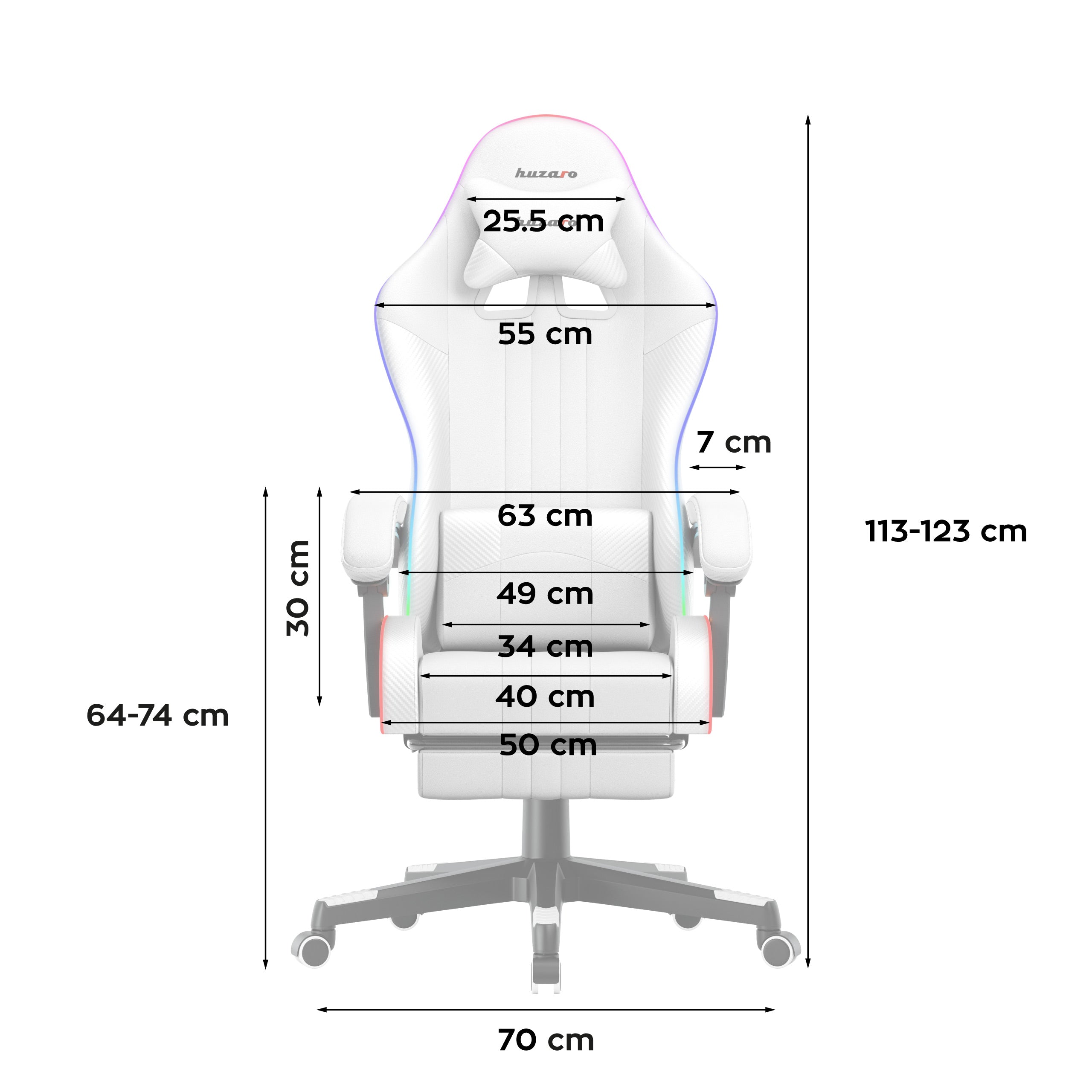 Sillón gaming HUZARO Force 4.7 Blanco RGB