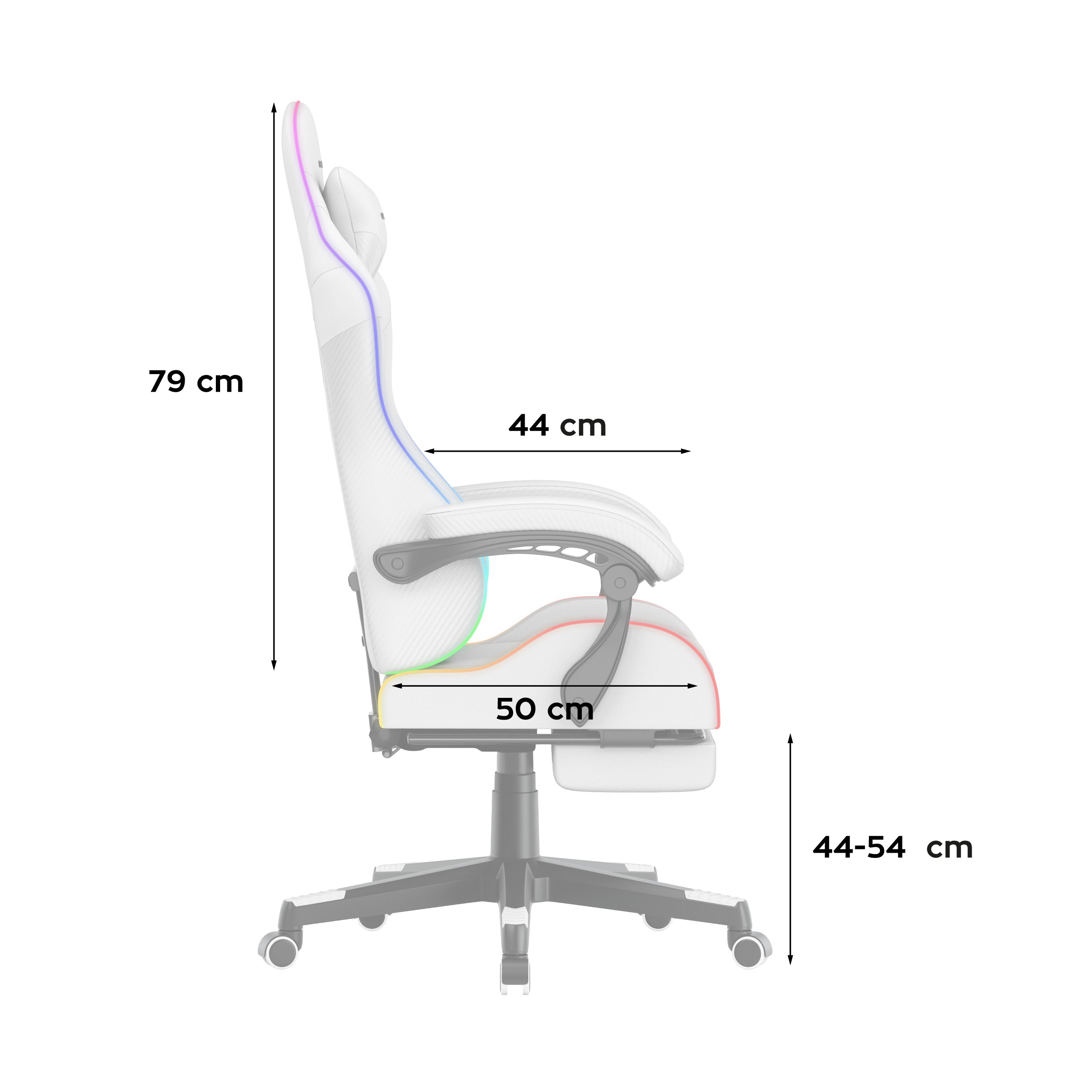 Sillón gaming HUZARO Force 4.7 Blanco RGB