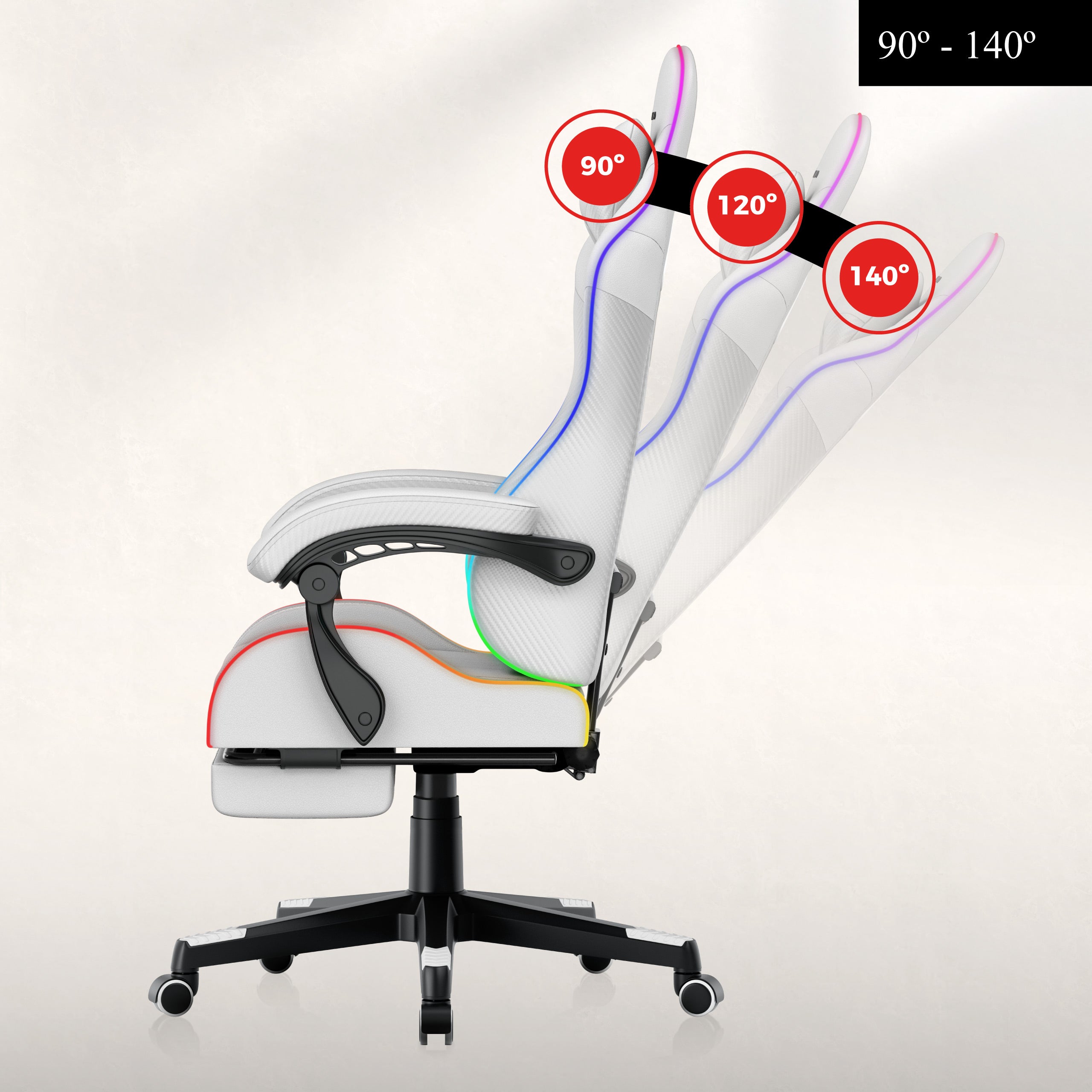 Sillón gaming HUZARO Force 4.7 Blanco RGB
