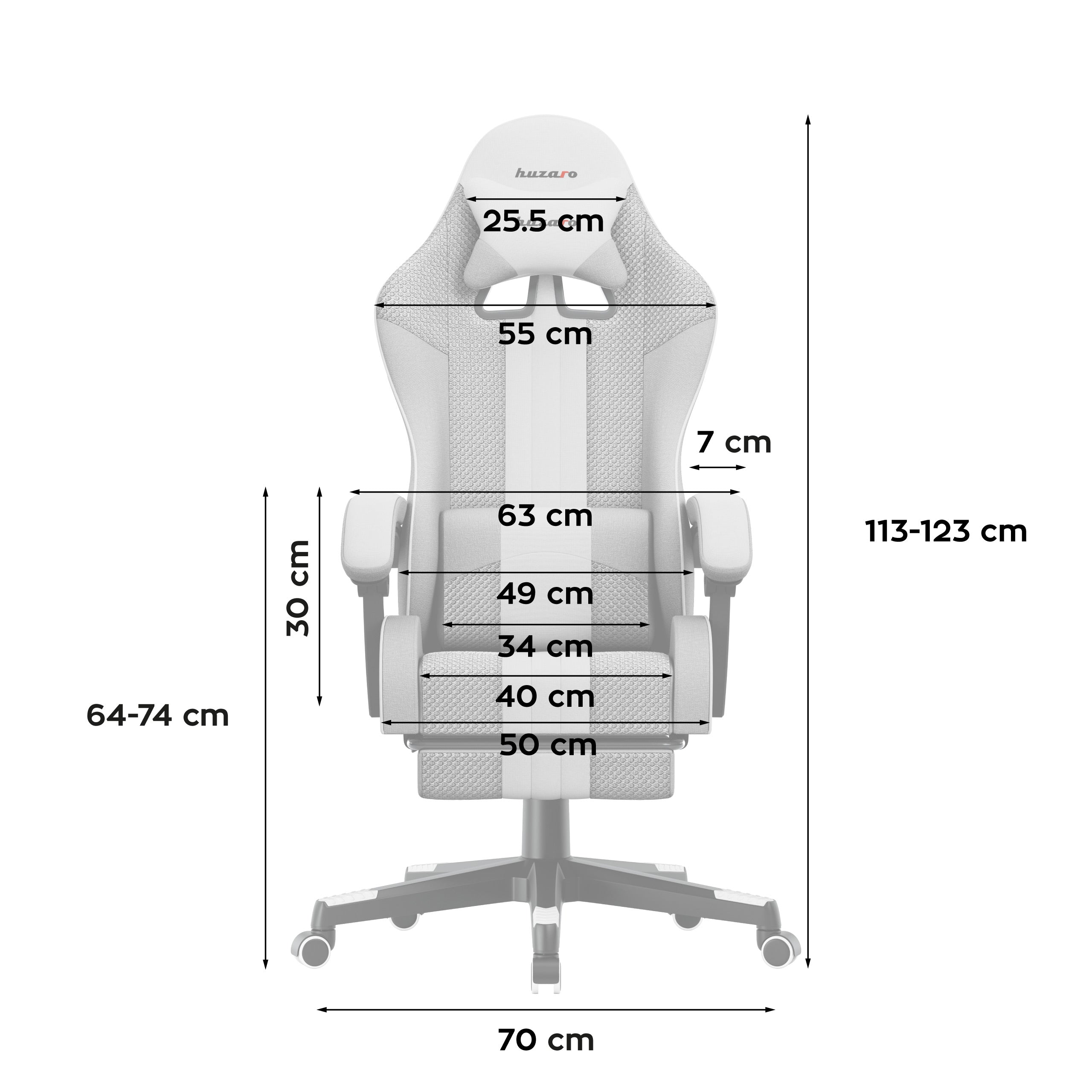 Sillón gaming HUZARO Force 4.7 White Mesh