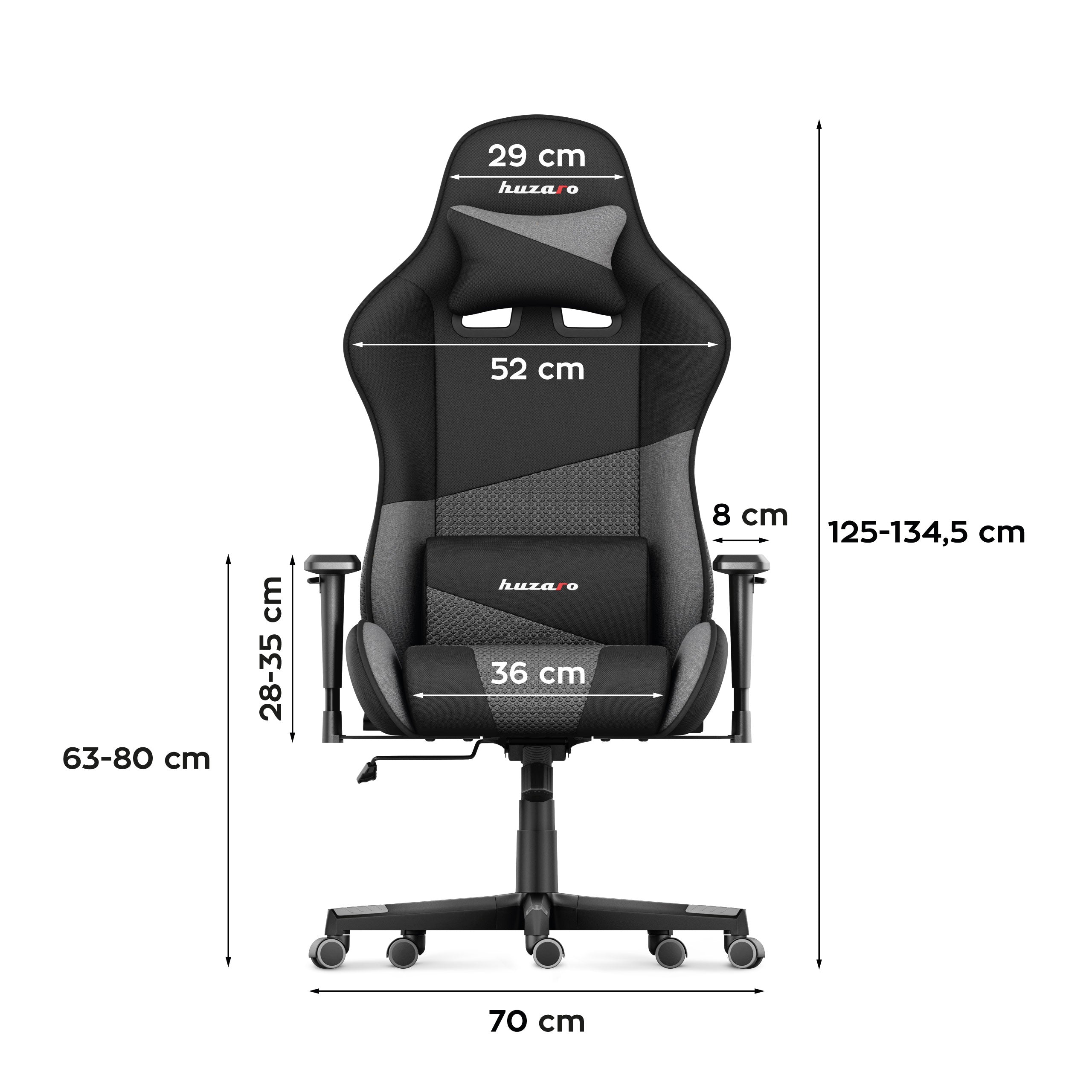 Sillón gaming HUZARO FORCE 6.2  Grey Mesh