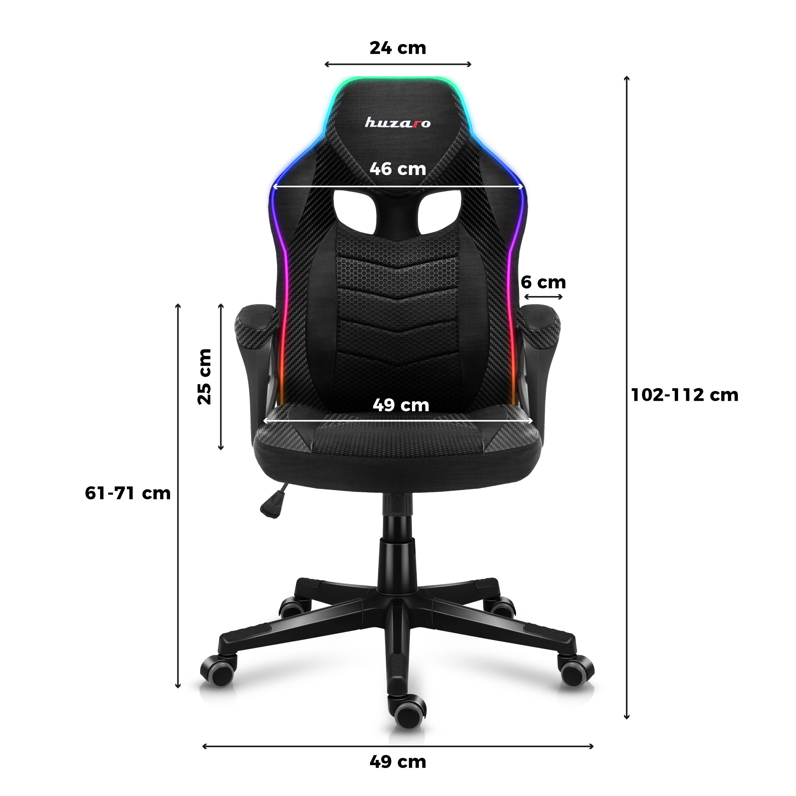 Sillón gaming Huzaro Force 2.5 RGB Carbon Mesh