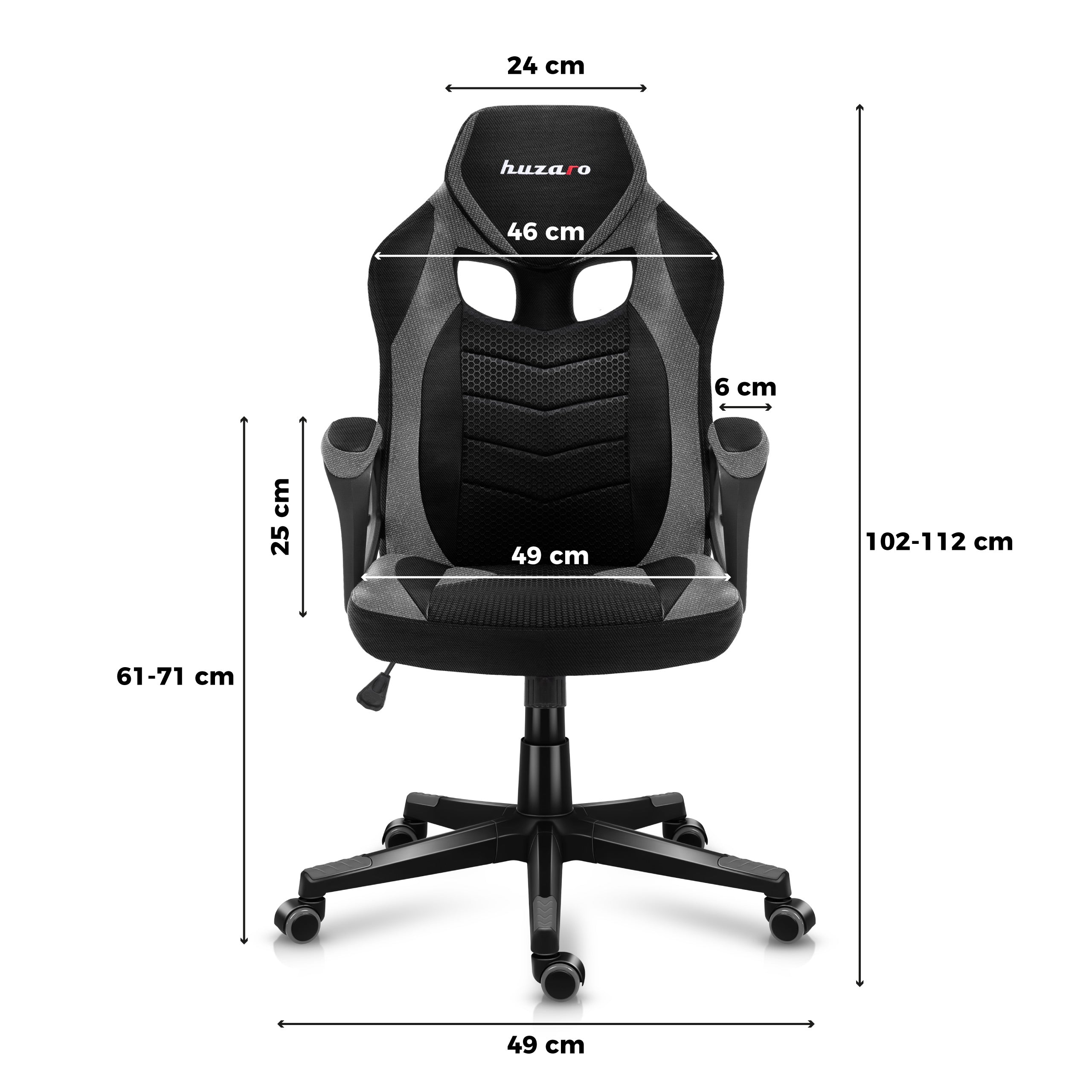 Sillón gaming Huzaro FORCE 2.5 Grey Mesh