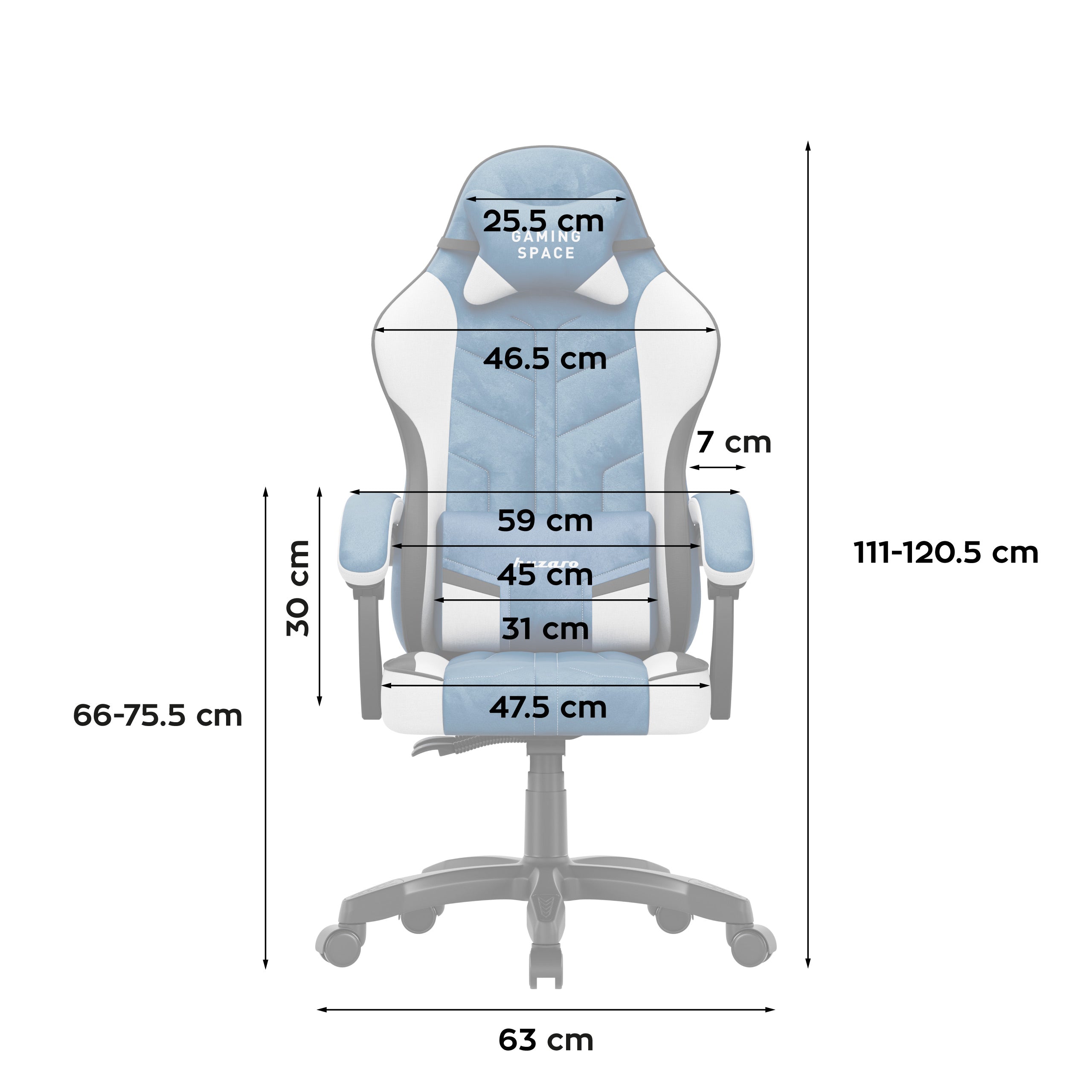 Sillón gaming de terciopelo Huzaro Force 2.7 Blue