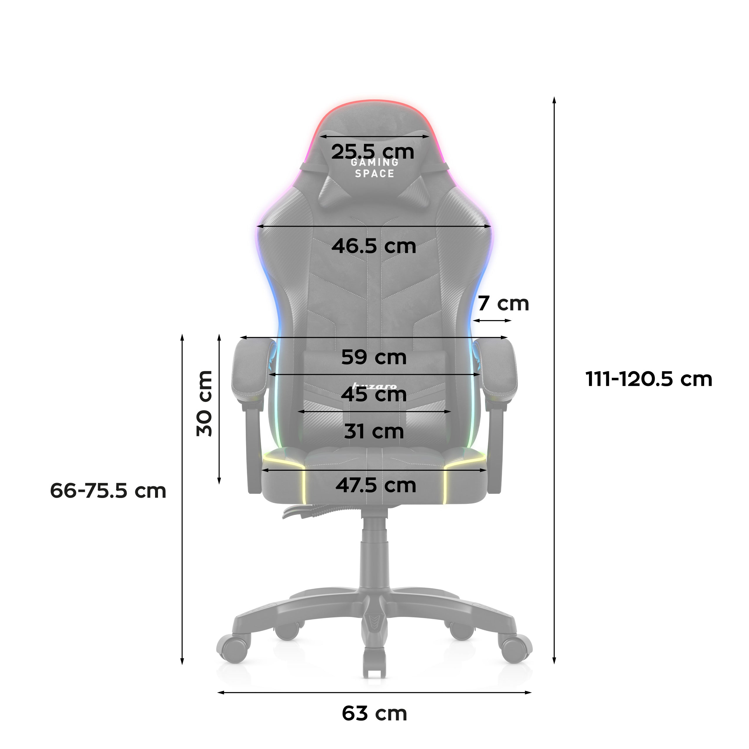 Sillón gaming de terciopelo Huzaro Force 2.7 RGB Black