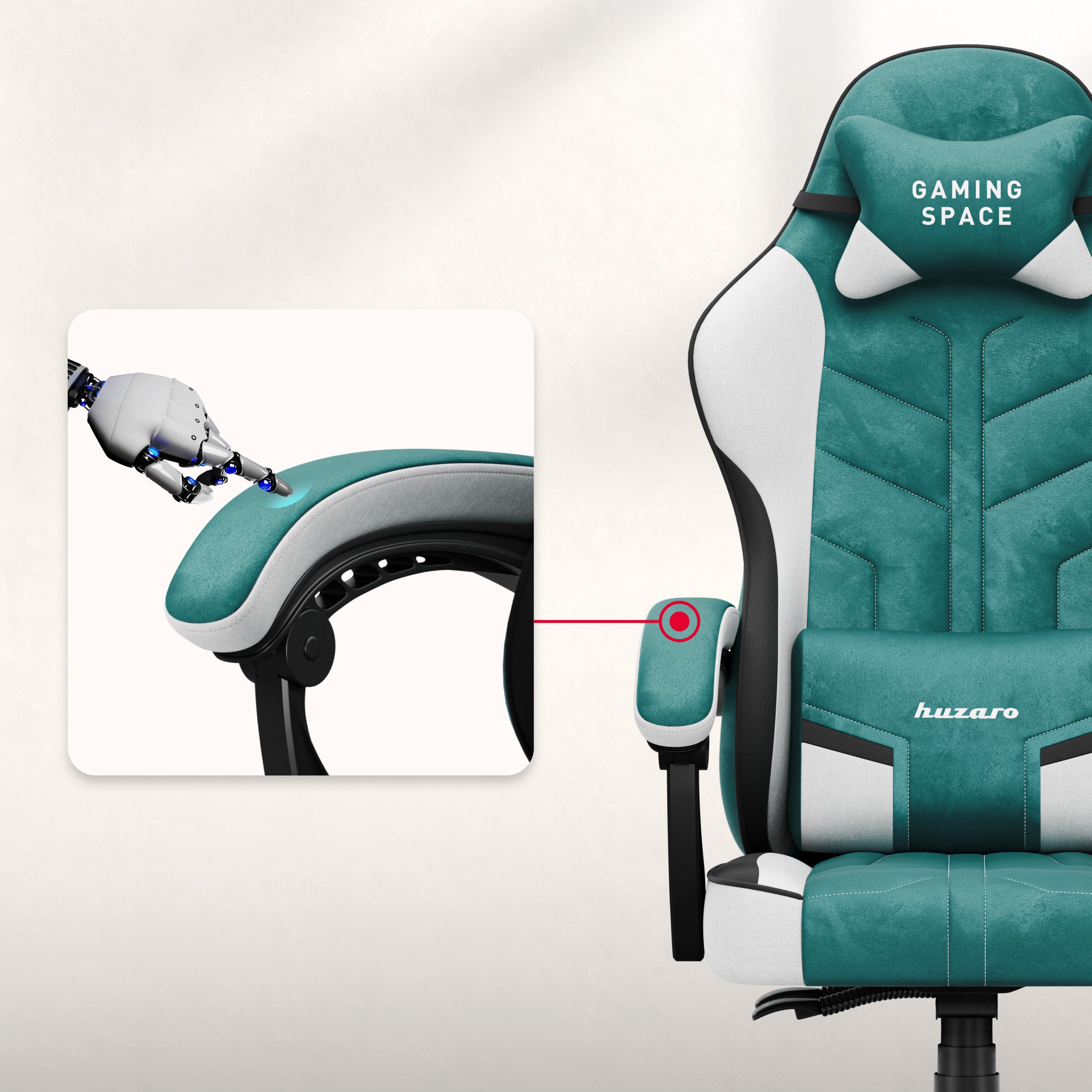 Sillón gaming de terciopelo Huzaro Force 2.7 Green