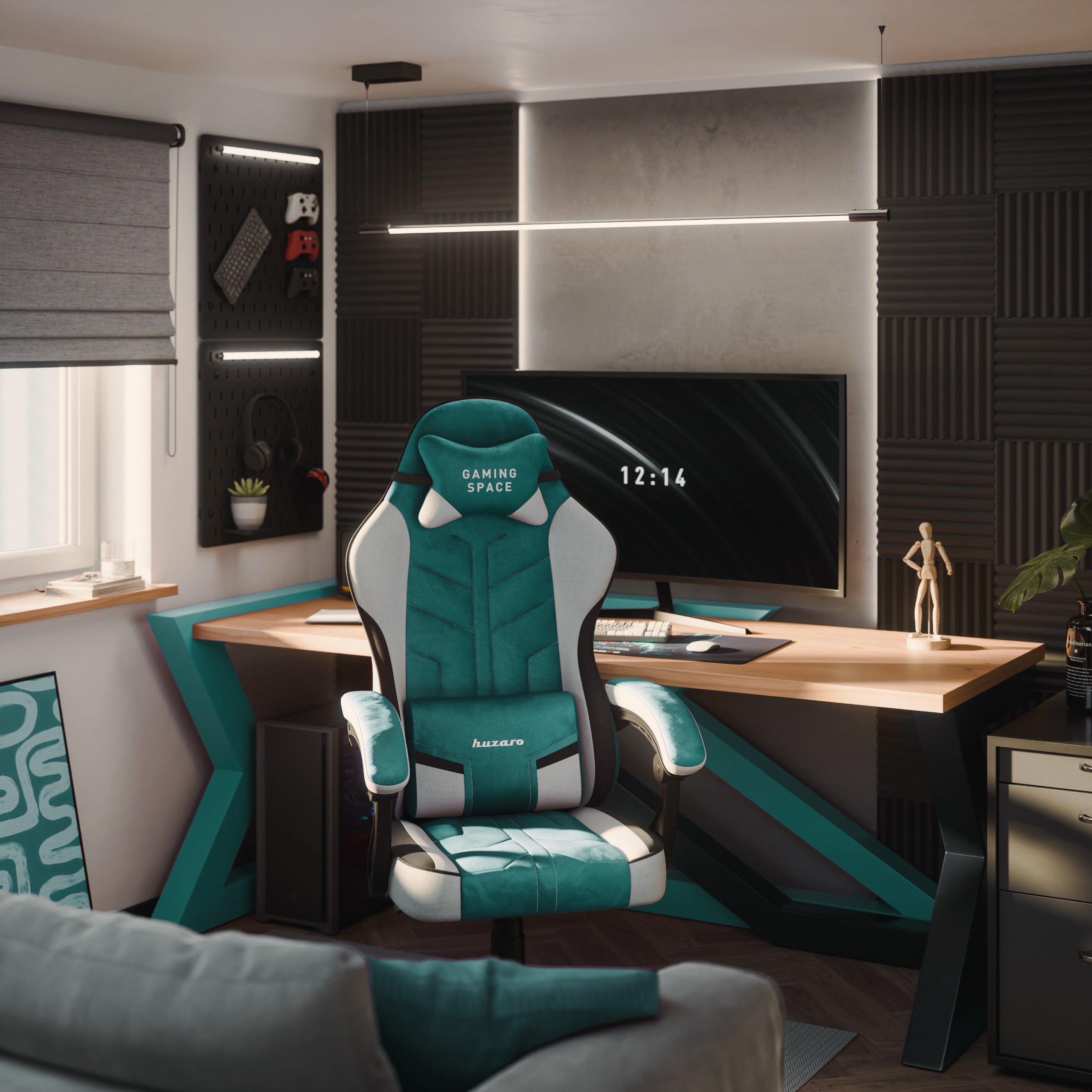 Sillón gaming de terciopelo Huzaro Force 2.7 Green