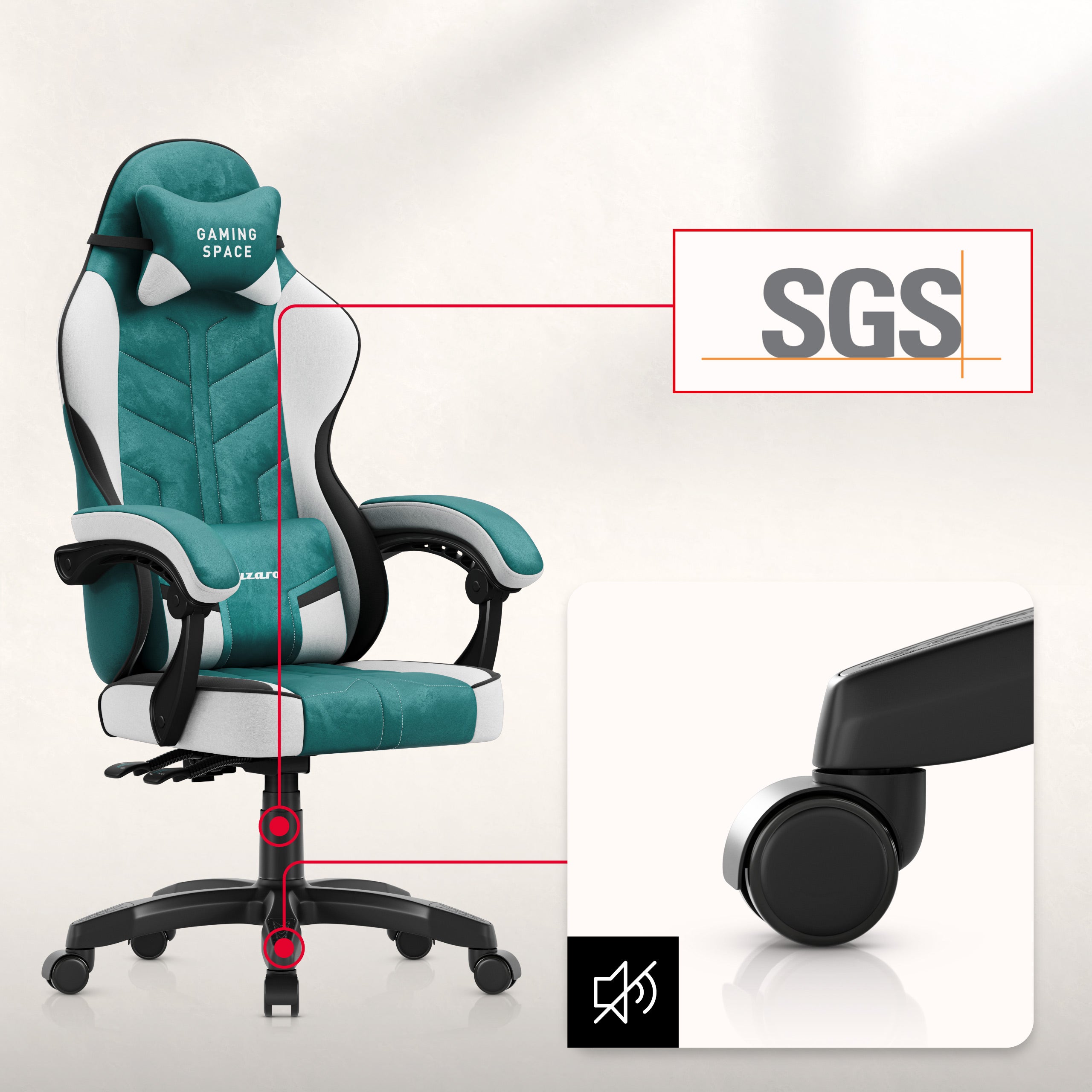 Sillón gaming de terciopelo Huzaro Force 2.7 Green