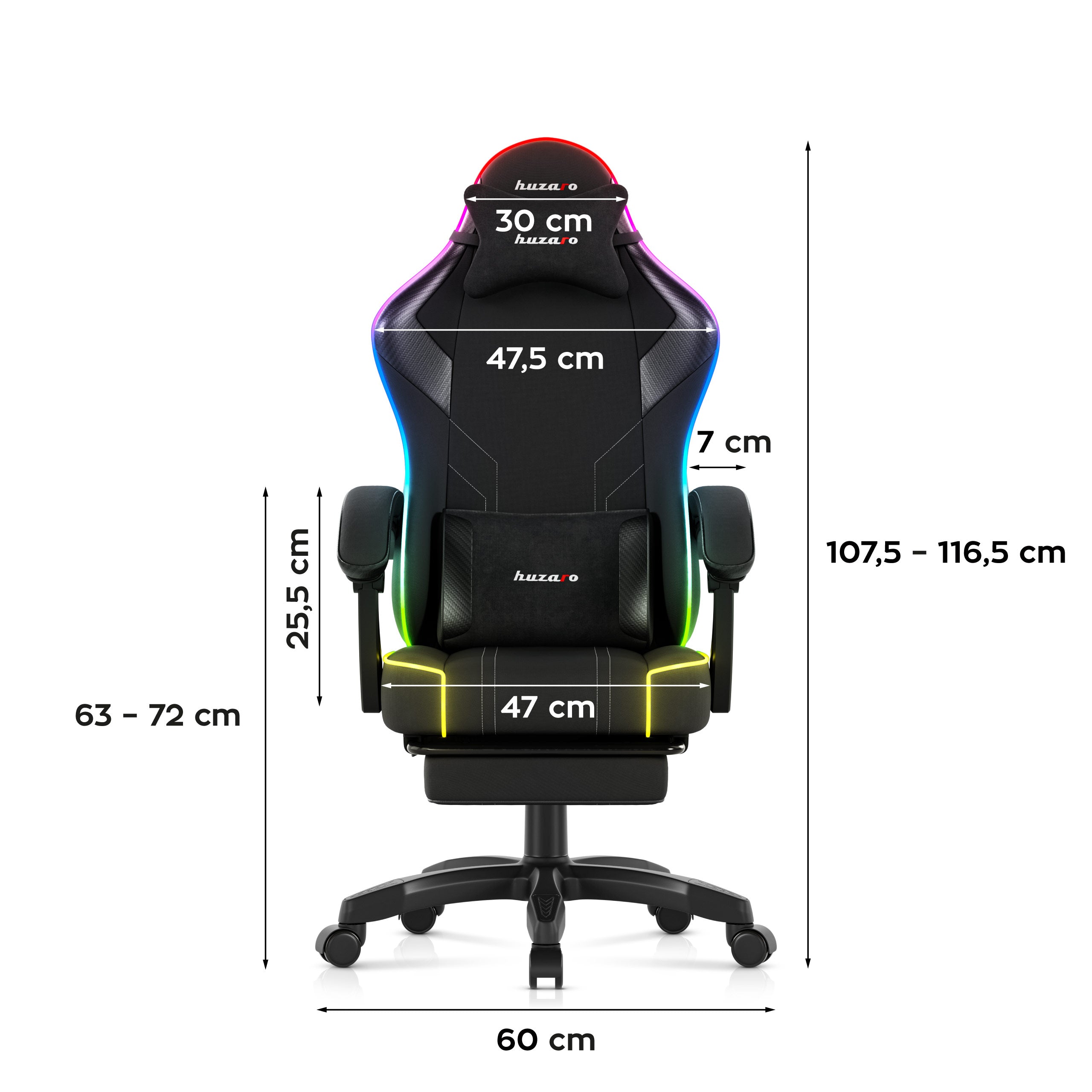 Sillón gaming Huzaro Force 3.7 RGB Negro