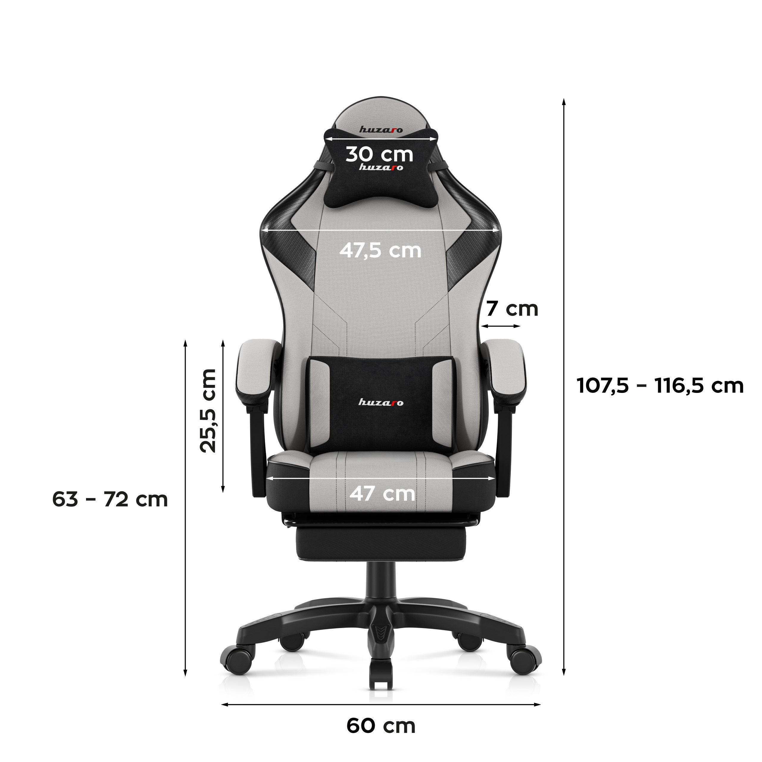 Sillón gaming Huzaro Force 3.7 Grey