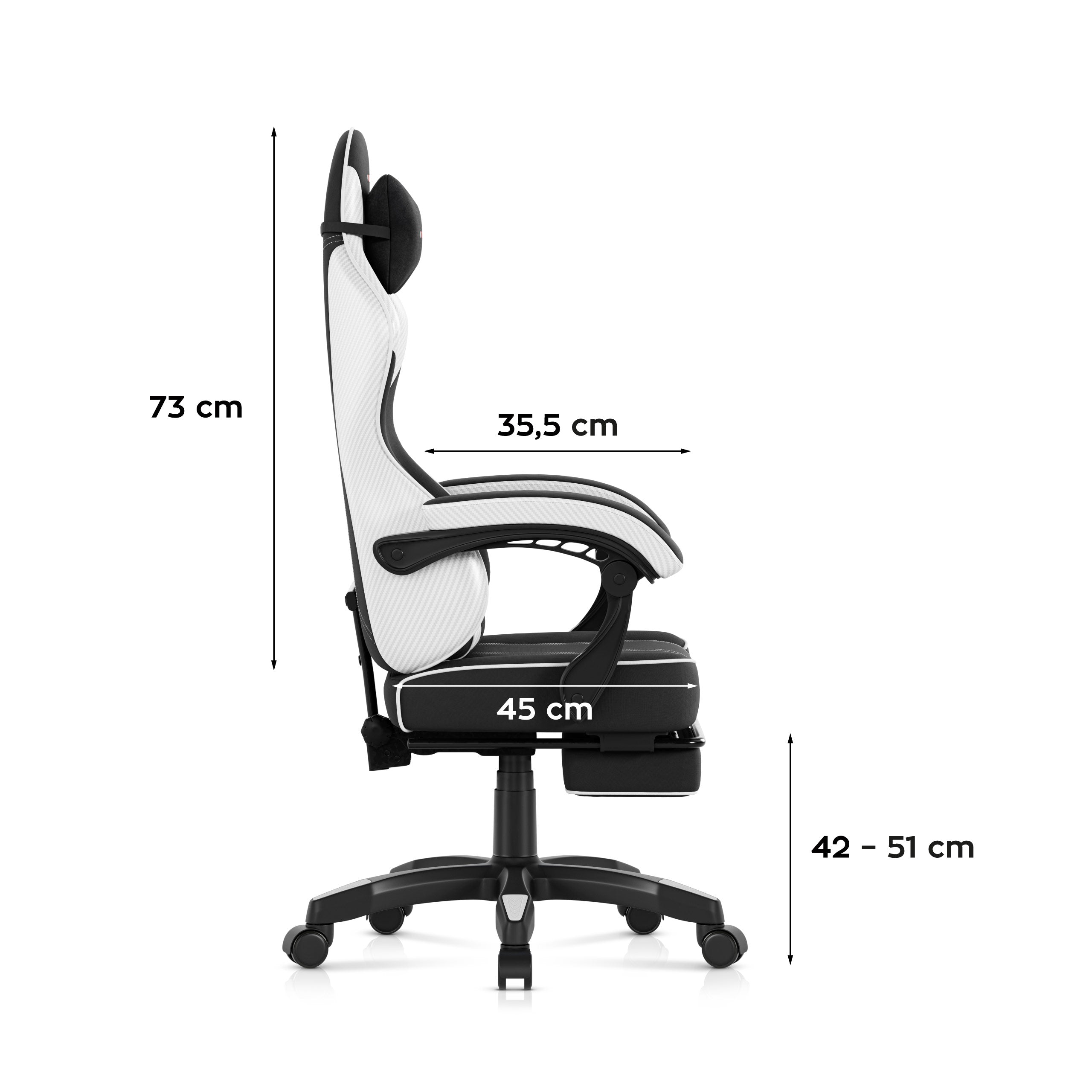Sillón gaming Huzaro Force 3.7 White Carbon