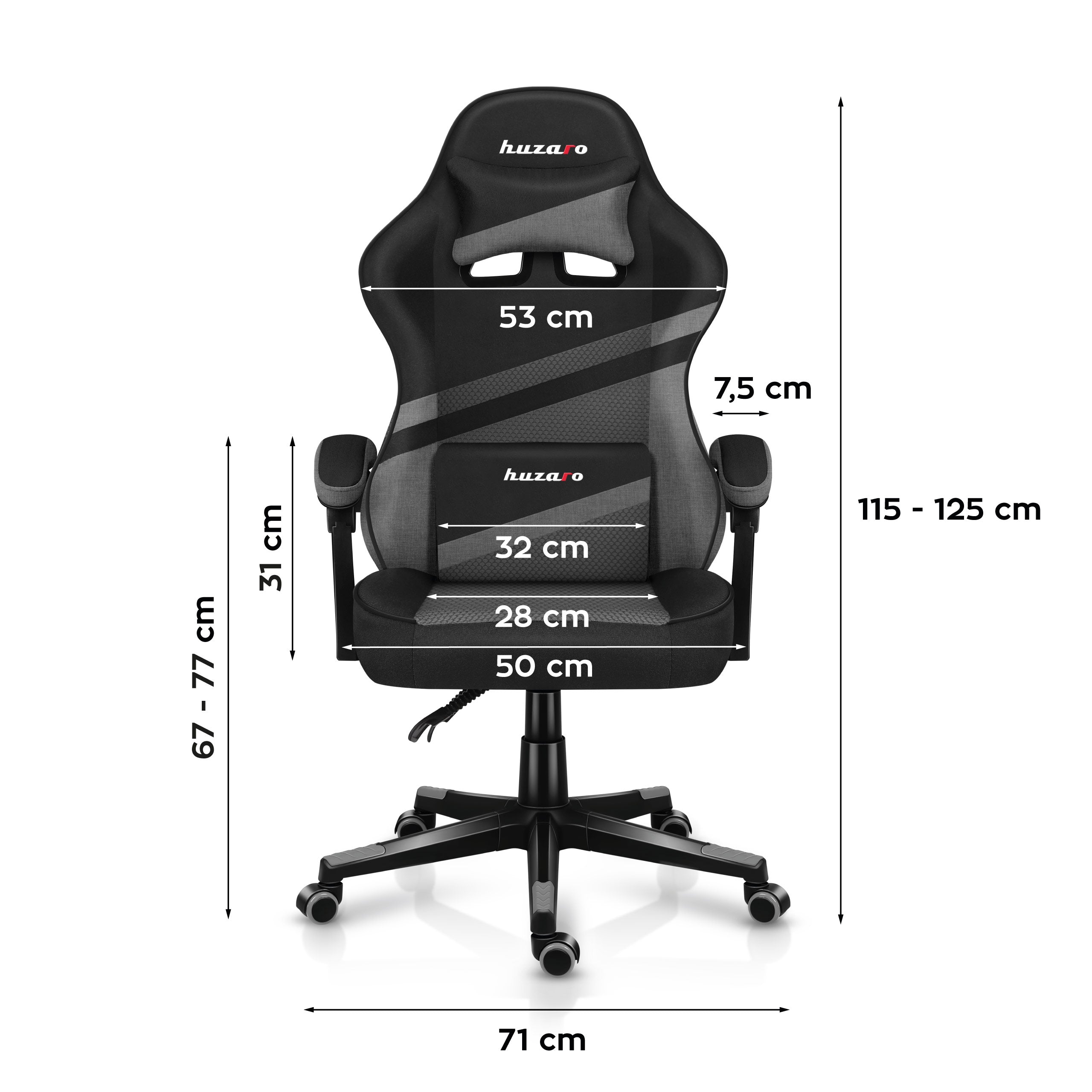 Sillón gaming HUZARO FORCE 4.4 Grey Mesh
