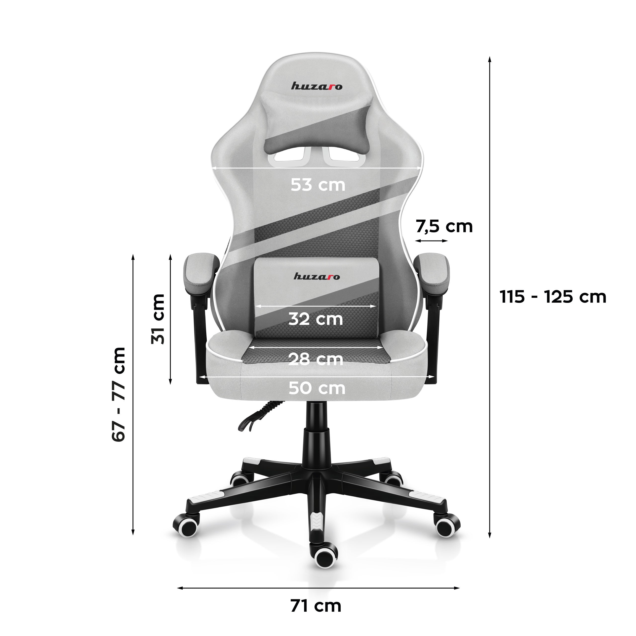 Sillón gaming HUZARO FORCE 4.4 White Mesh
