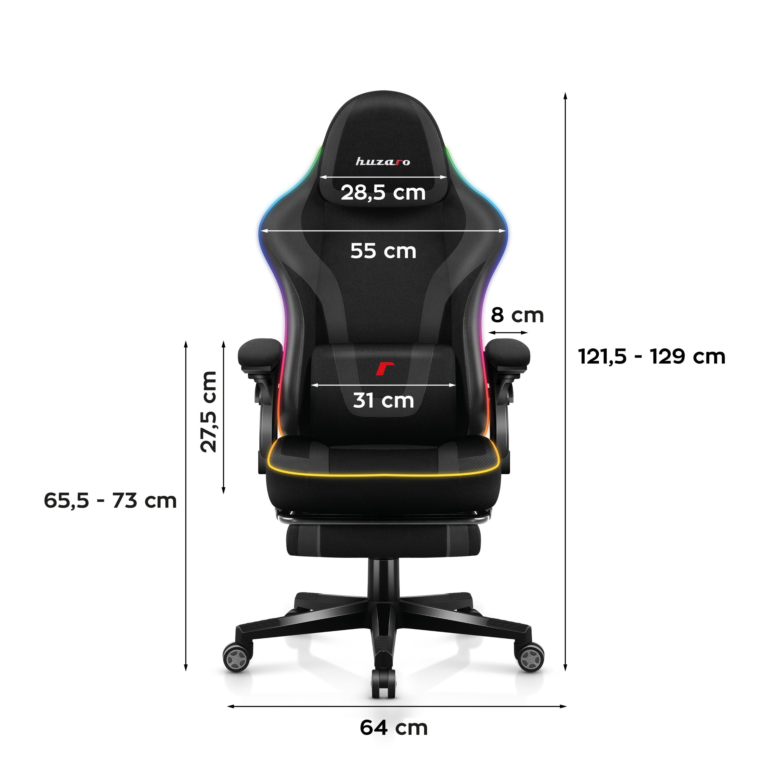 Sillón gaming Huzaro Force 4.6 Black RGB Smart