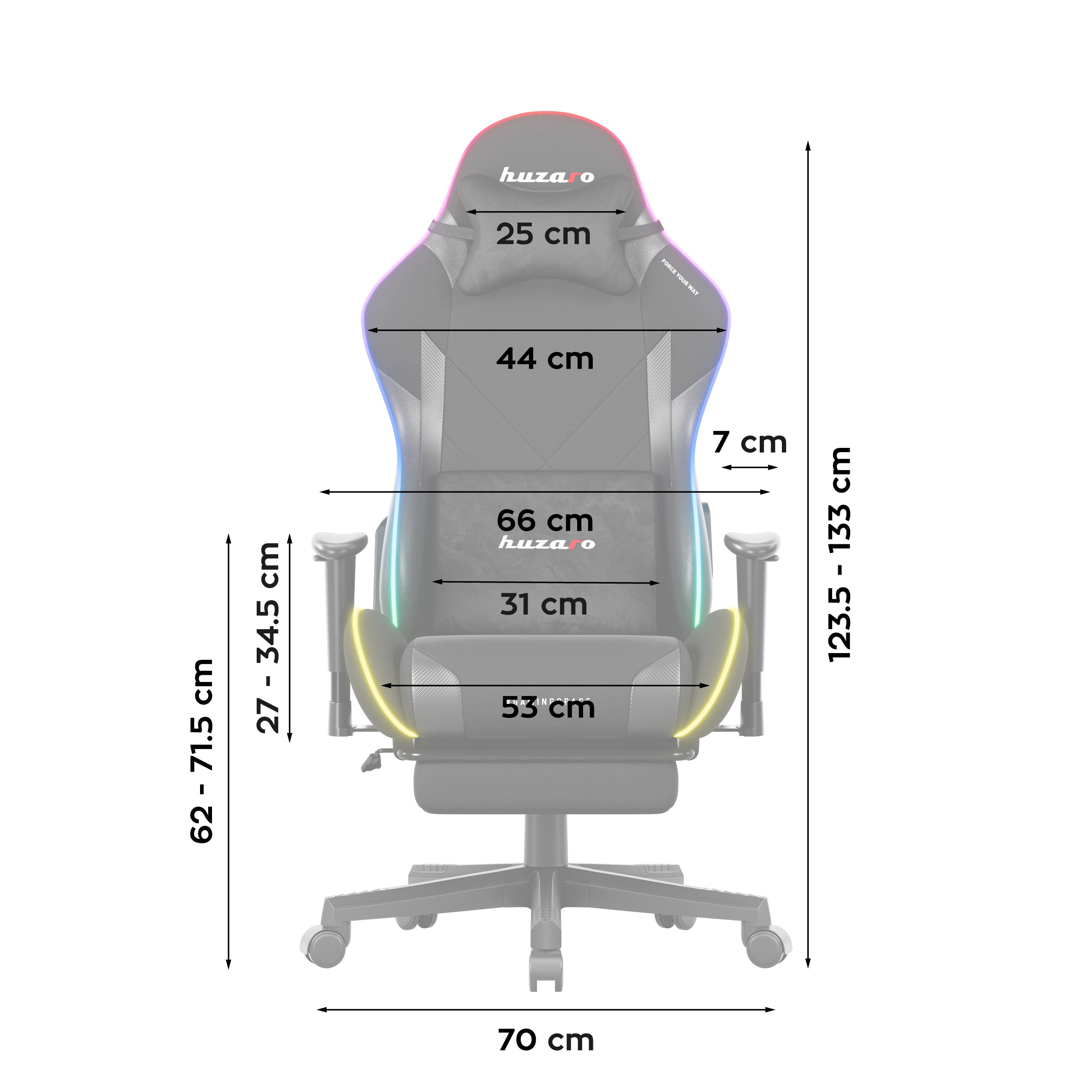 Sillón gaming LED Huzaro Force 5.7 Black RGB