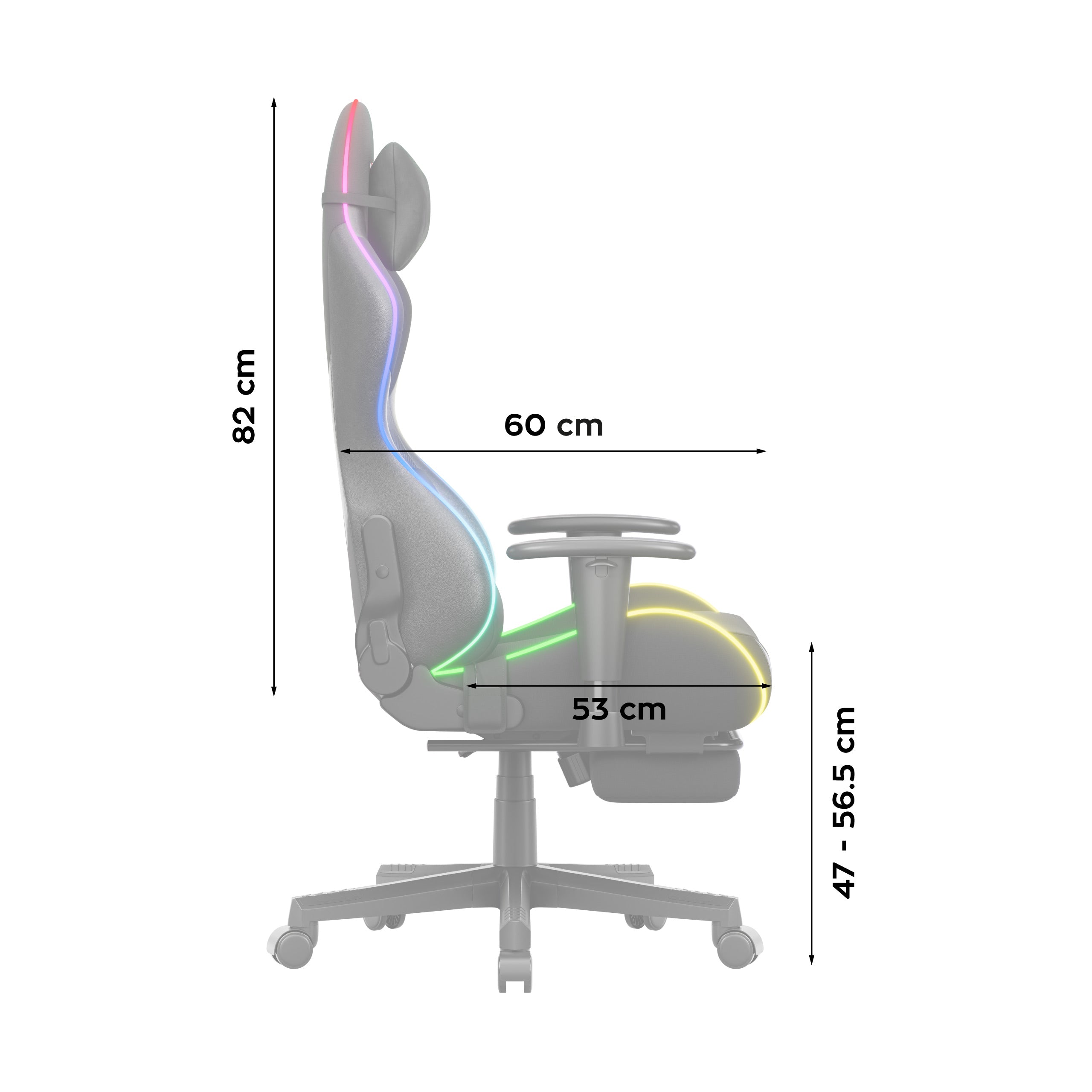 Sillón gaming LED Huzaro Force 5.7 Black RGB