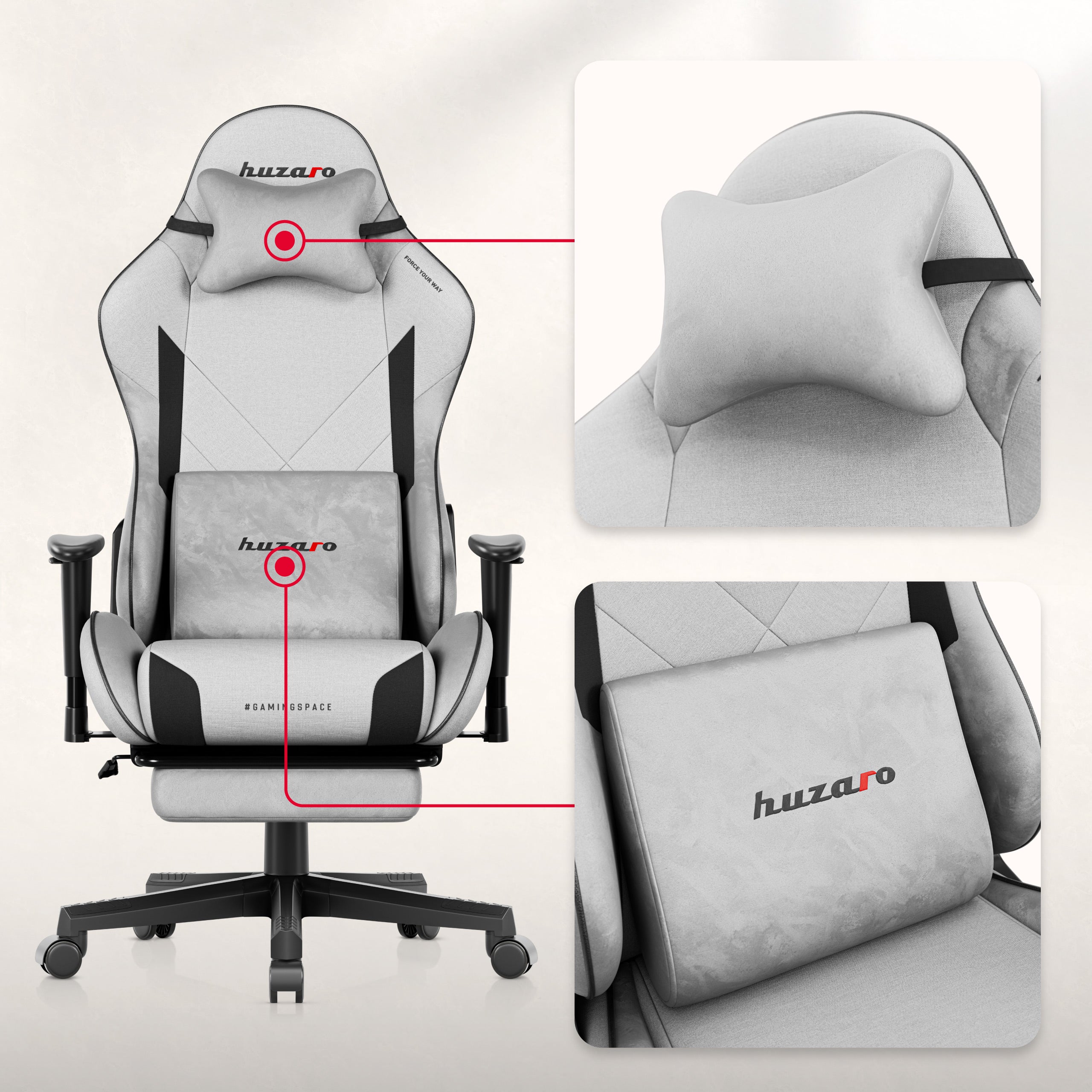 Sillón gaming Huzaro Force 5.7 Grey