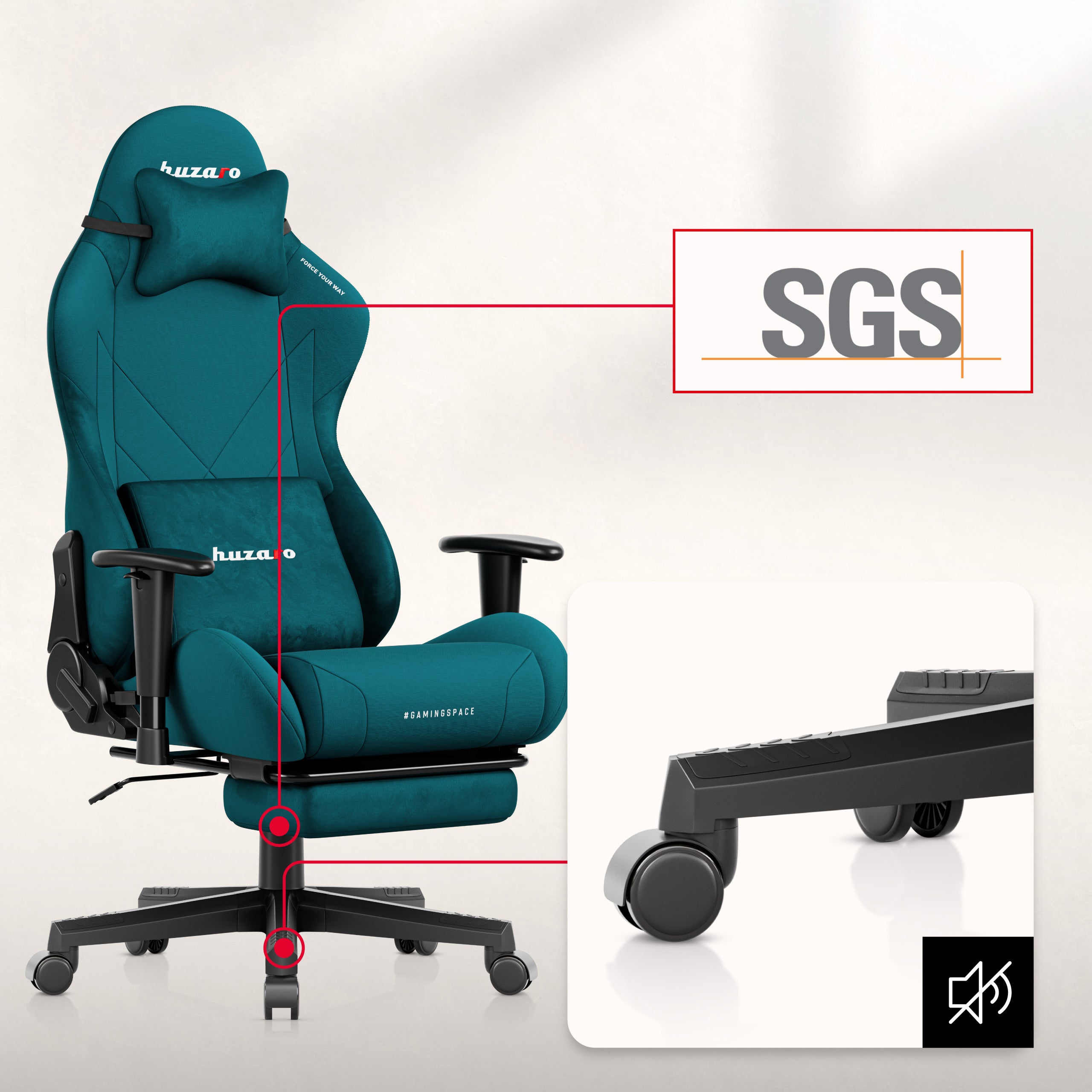 Sillón gaming Huzaro Force 5.7 Teal
