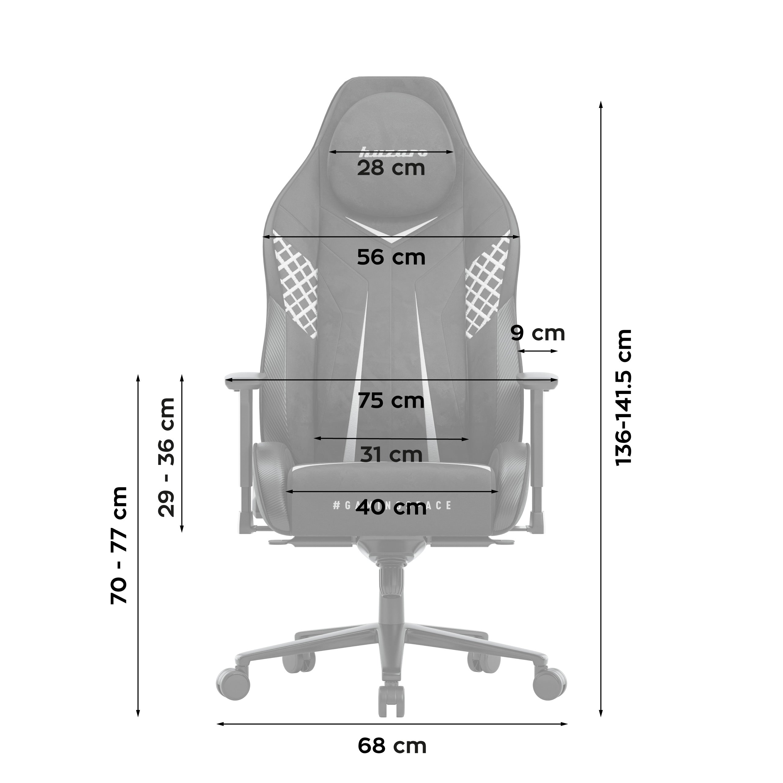 Sillón gaming de ante Huzaro Force 8.3 Carbon Black