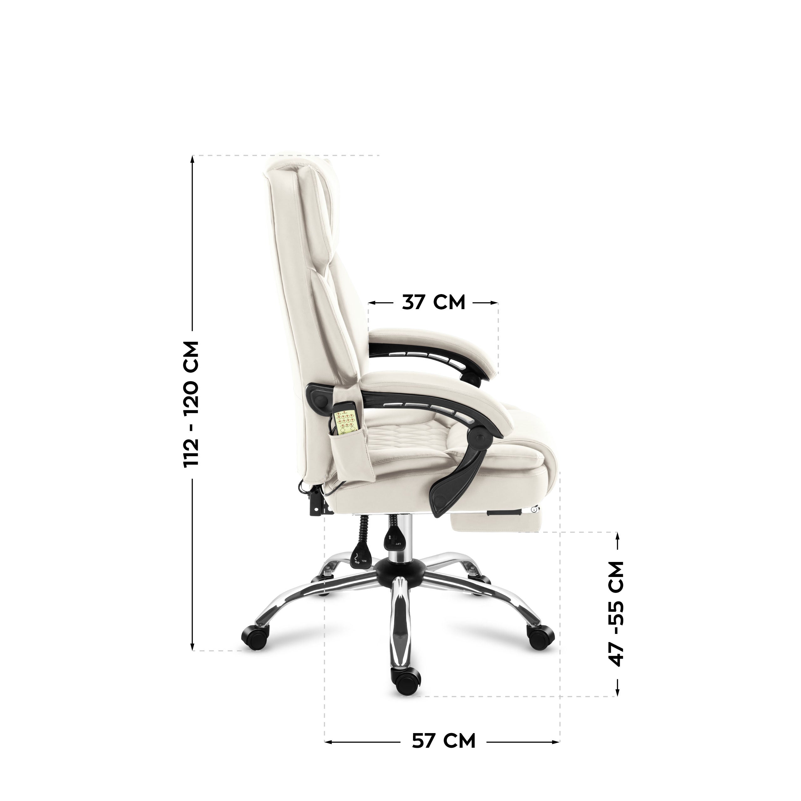 Sillón de oficina con función de masaje y reposapiés Mark Adler Boss 6.0 Beige