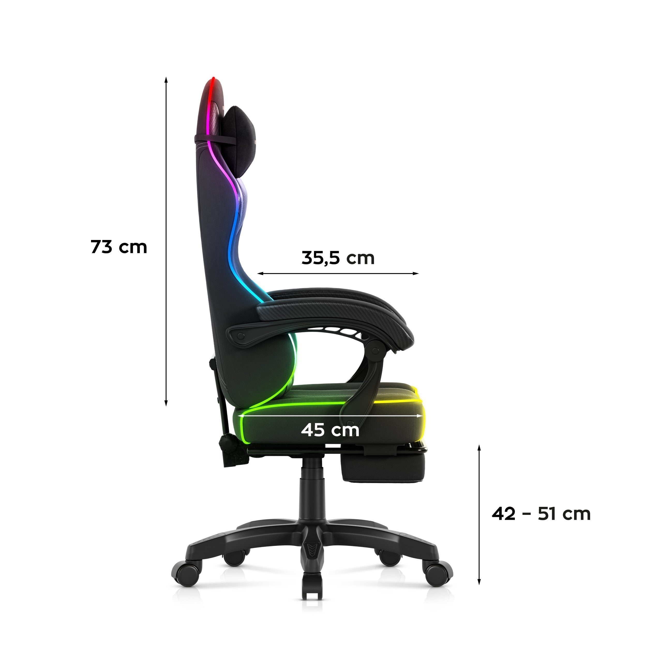 Sillón gaming Huzaro Force 3.7 RGB Negro