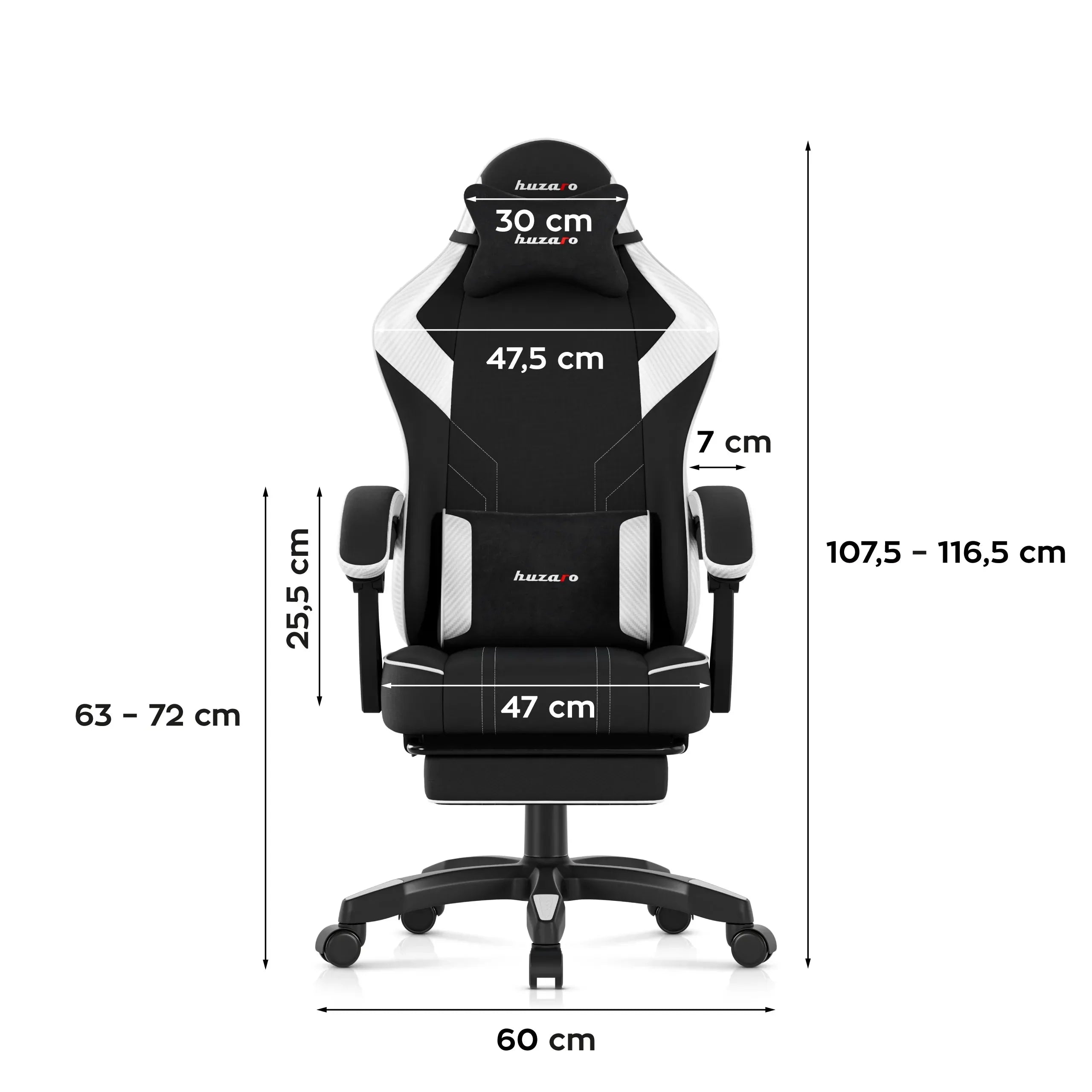 Sillón gaming Huzaro Force 3.7 White Carbon