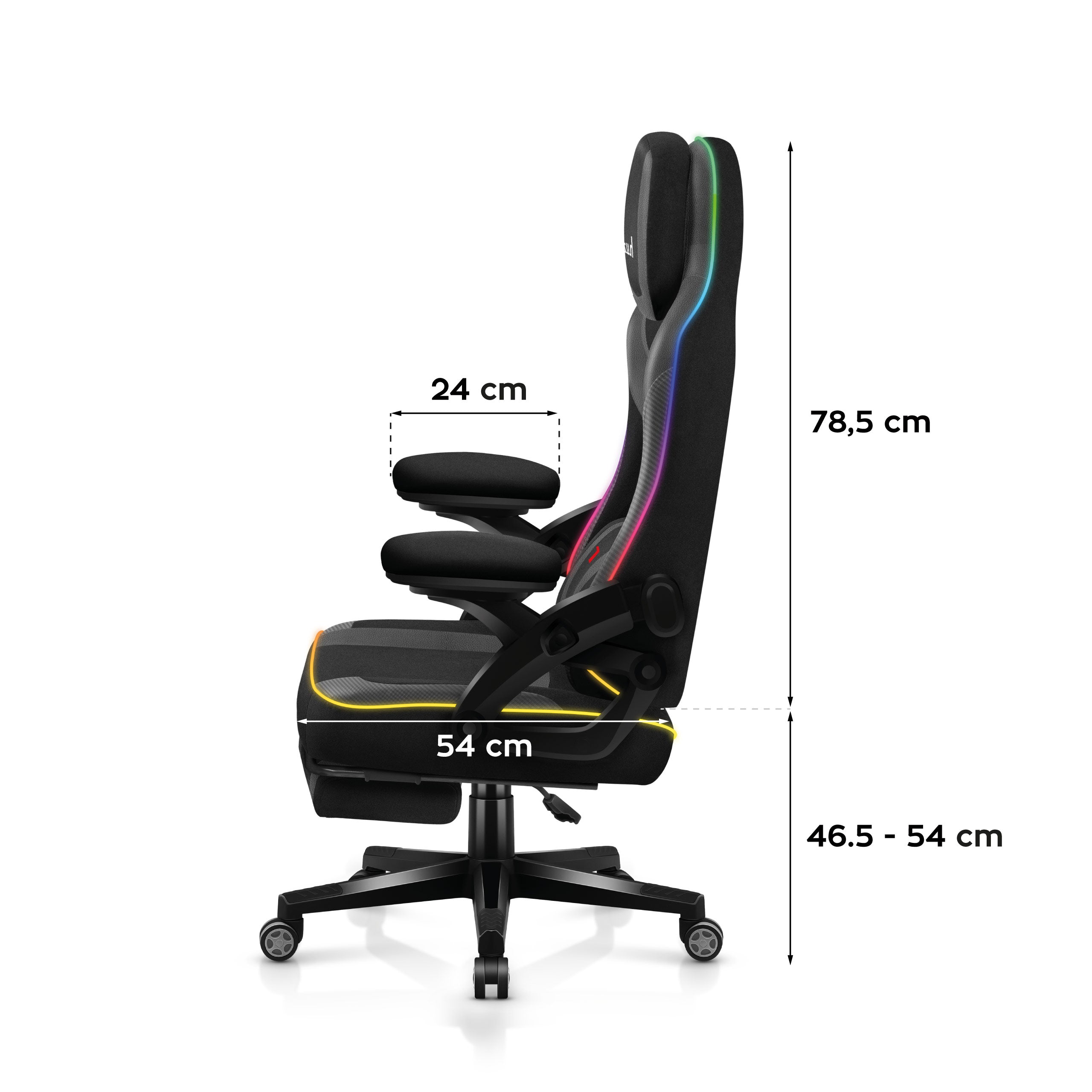 Sillón gaming Huzaro Force 4.6 Black RGB Smart