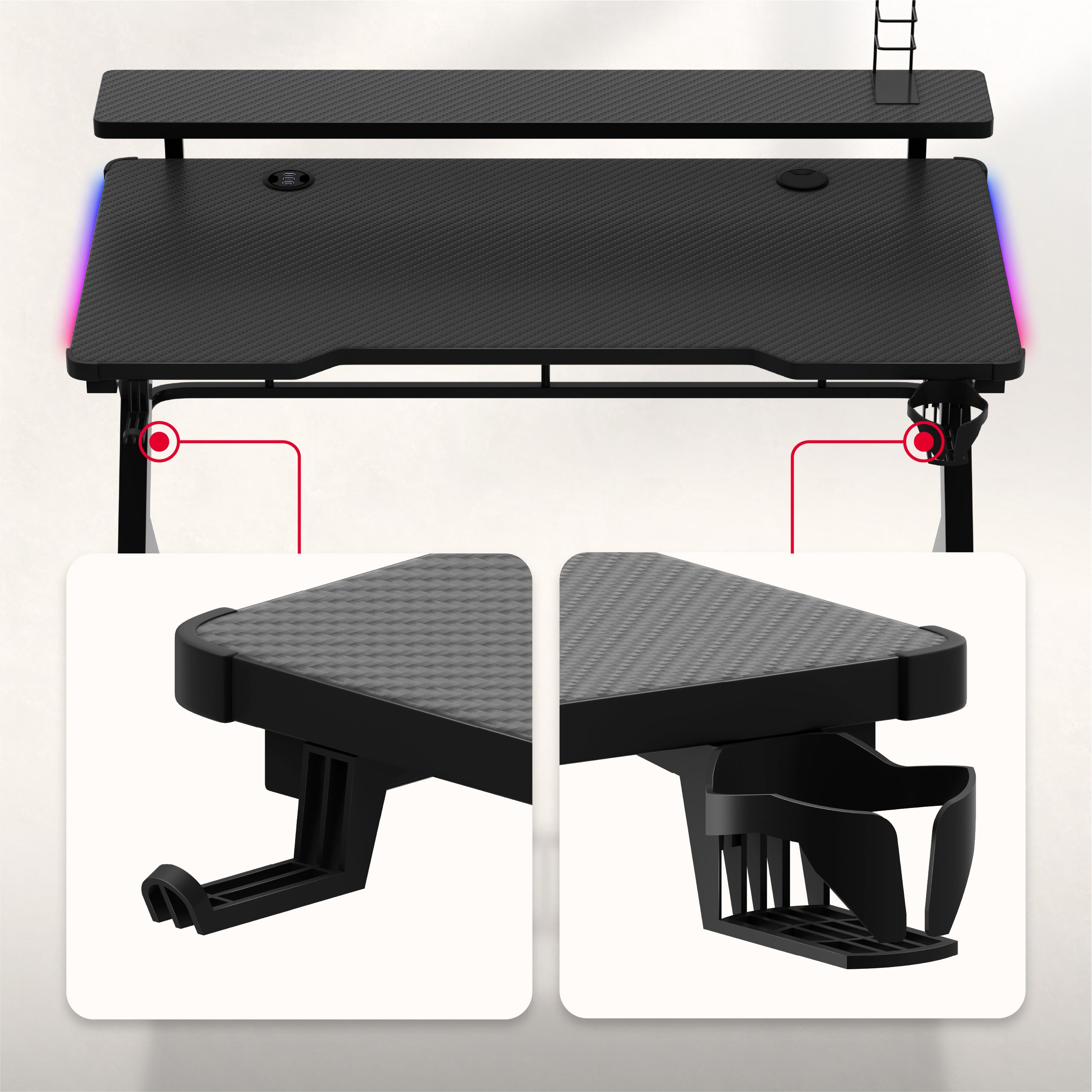 Escritorio para videojuegos Huzaro Hero 5.0 RGB LED de 120 cm