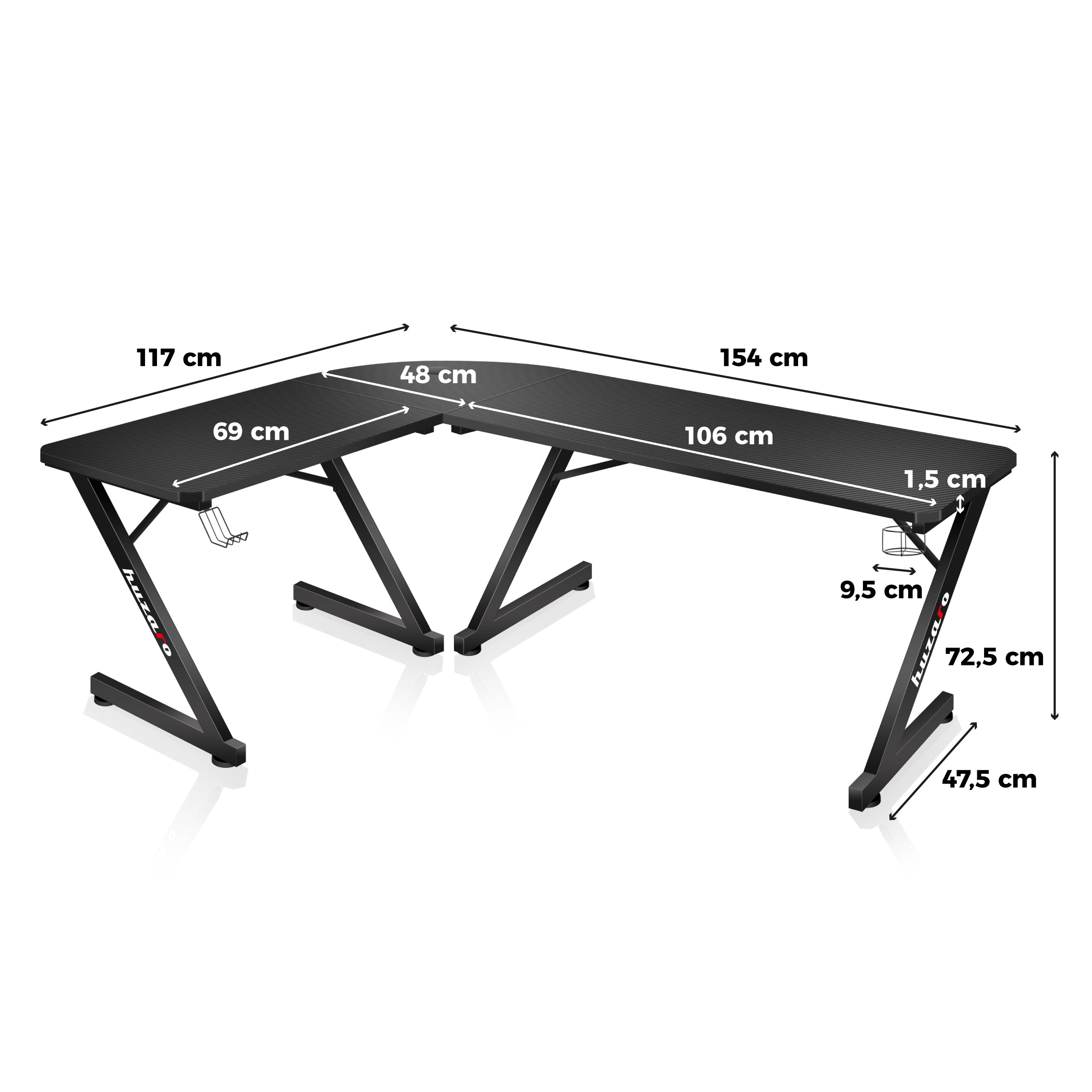 Escritorio para videojuegos Huzaro Hero 7.0 de 154 cm