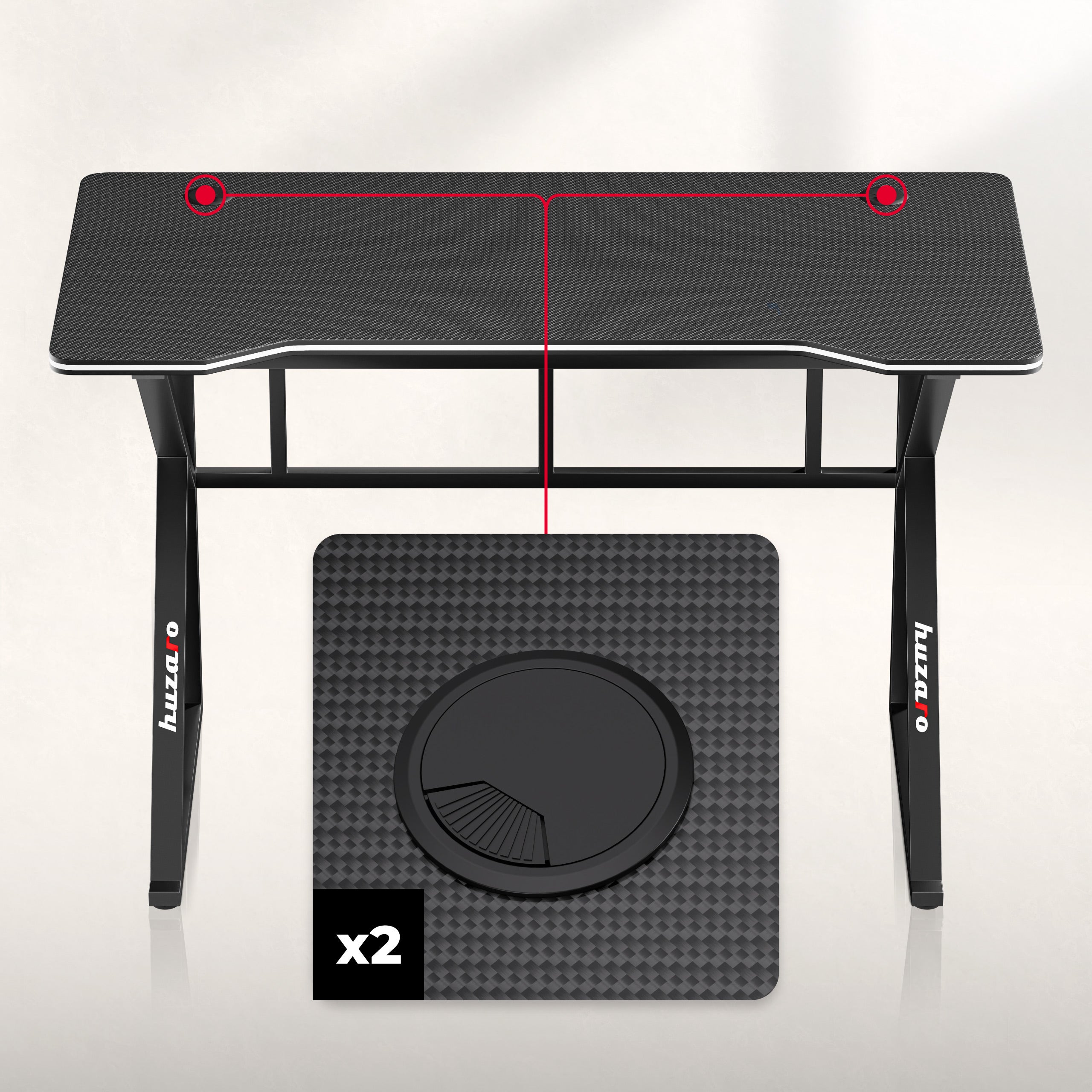 Escritorio para videojuegos Huzaro Hero 1.6 Black de 120 cm