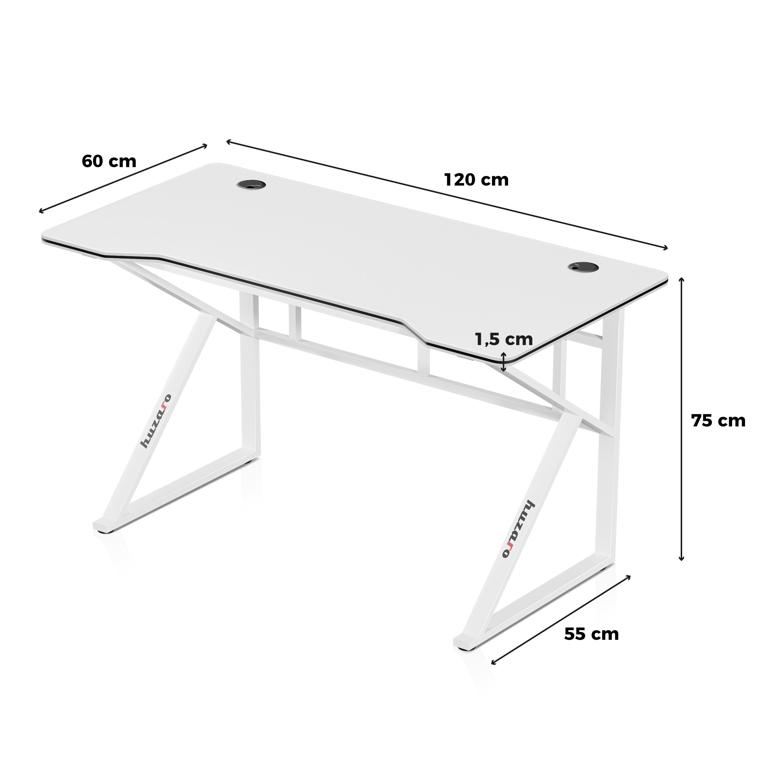 Escritorio para videojuegos Huzaro Hero 1.6 White de 120 cm