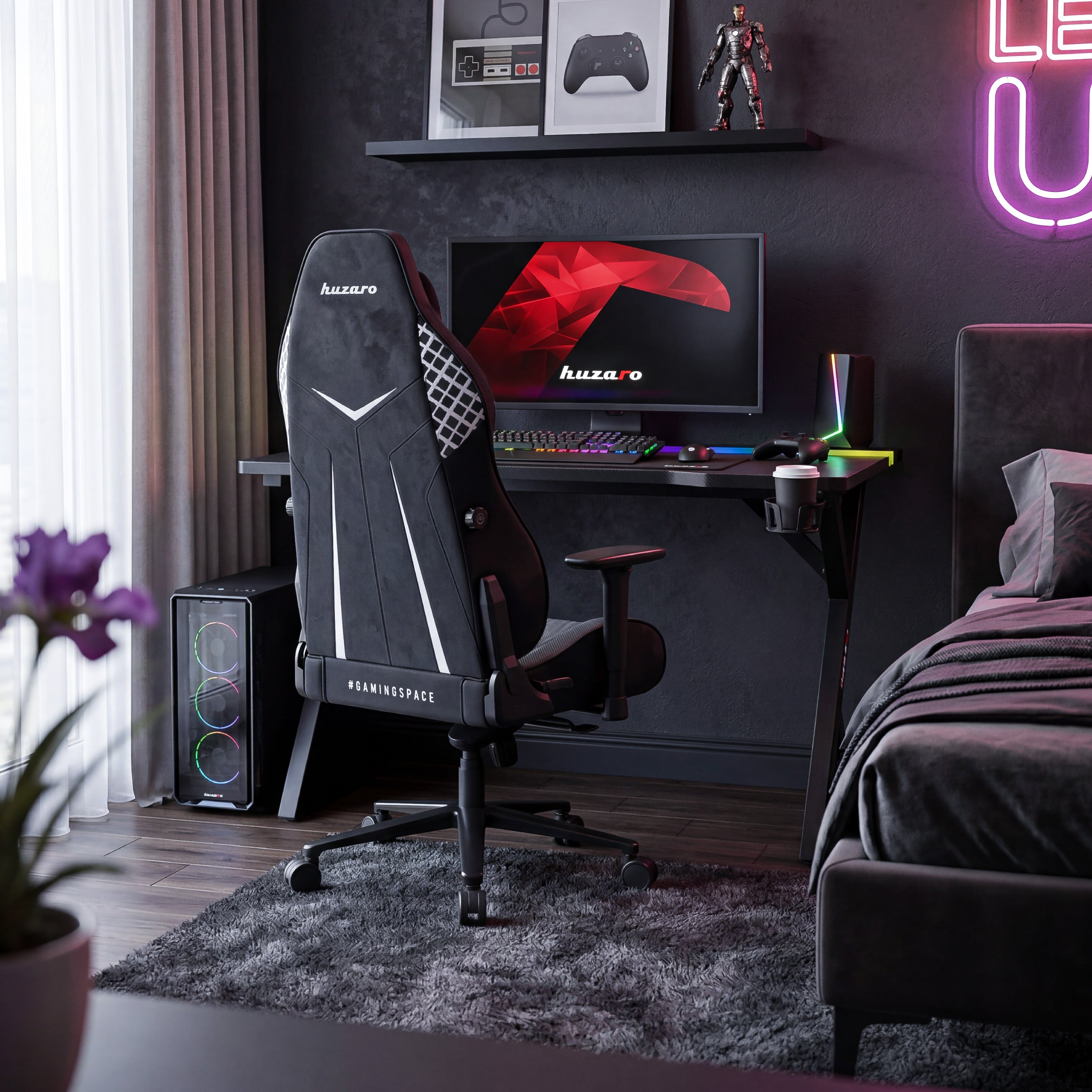 Escritorio para videojuegos con iluminación LED Hero 2.4 RGB Black