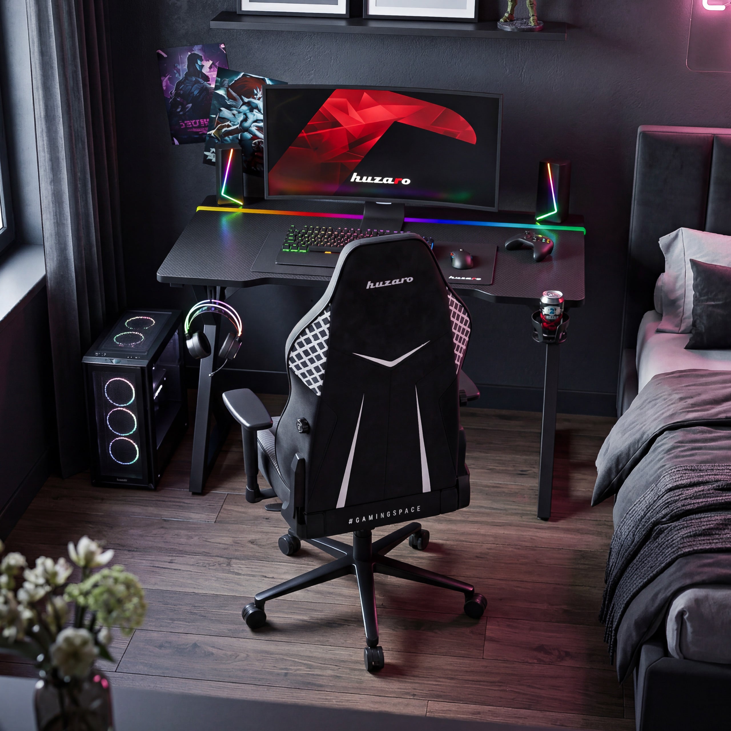 Escritorio para videojuegos con iluminación LED Hero 2.4 RGB Black