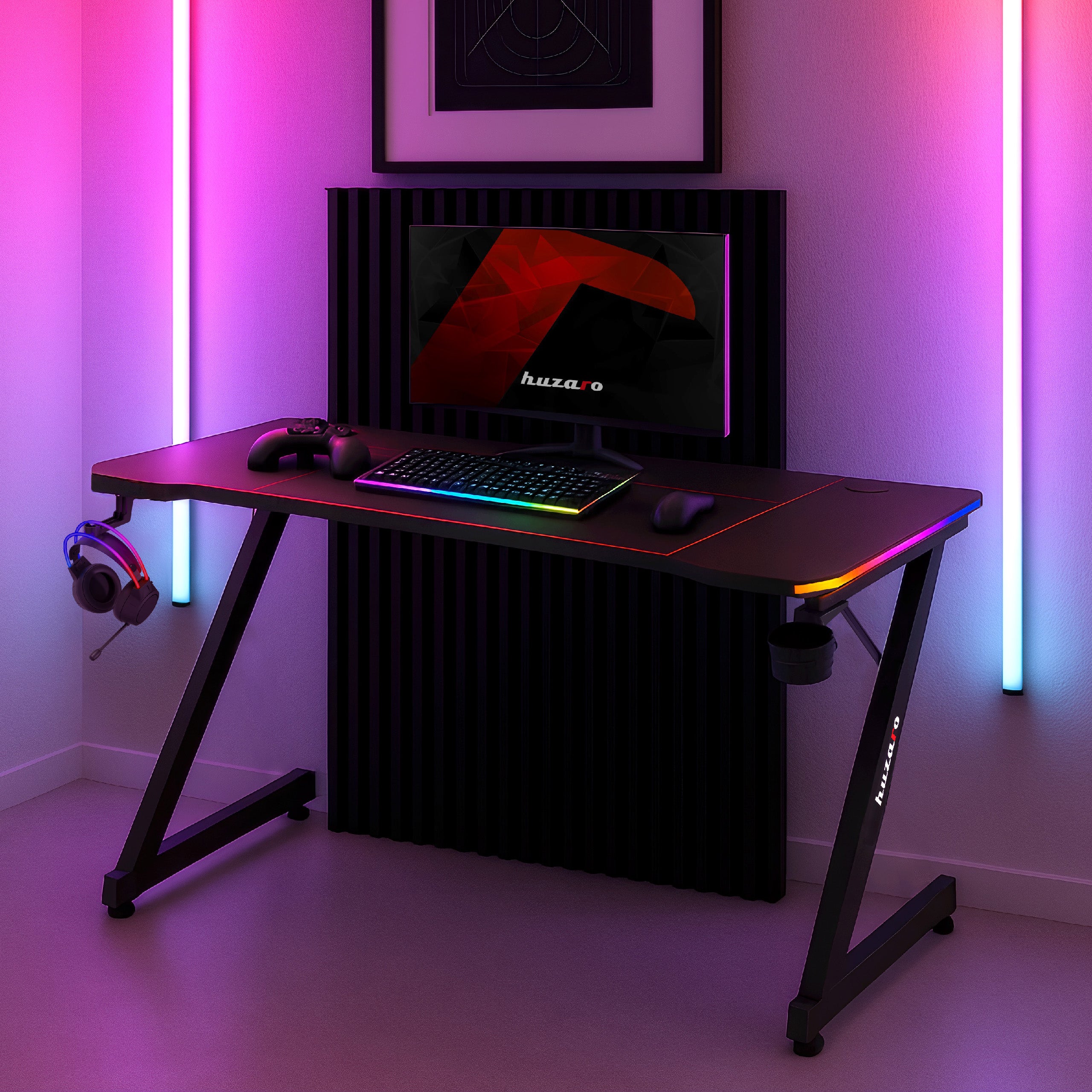 Escritorio para videojuegos Huzaro Hero 3.3 RGB de 140 cm