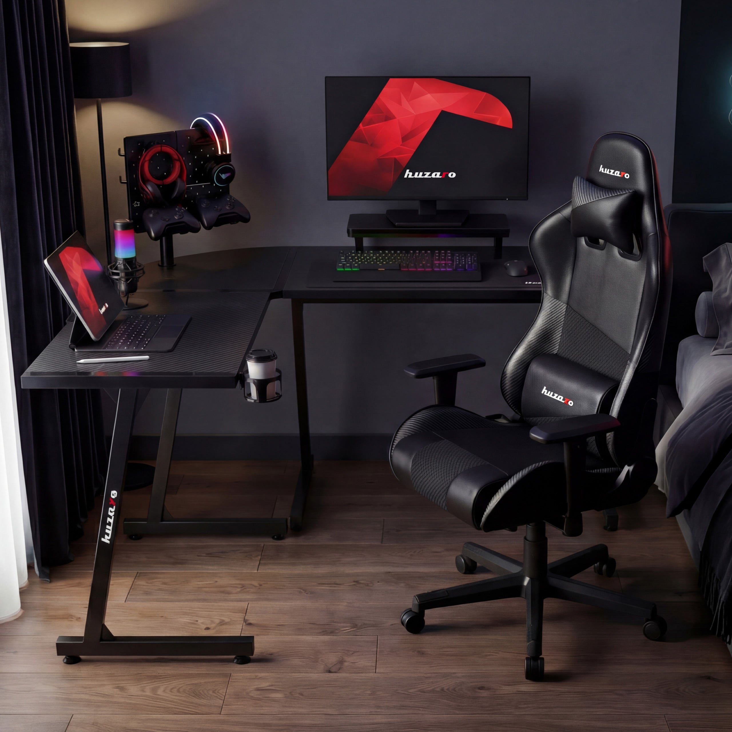 Escritorio para videojuegos Huzaro Hero 6.0 Negro 147 cm
