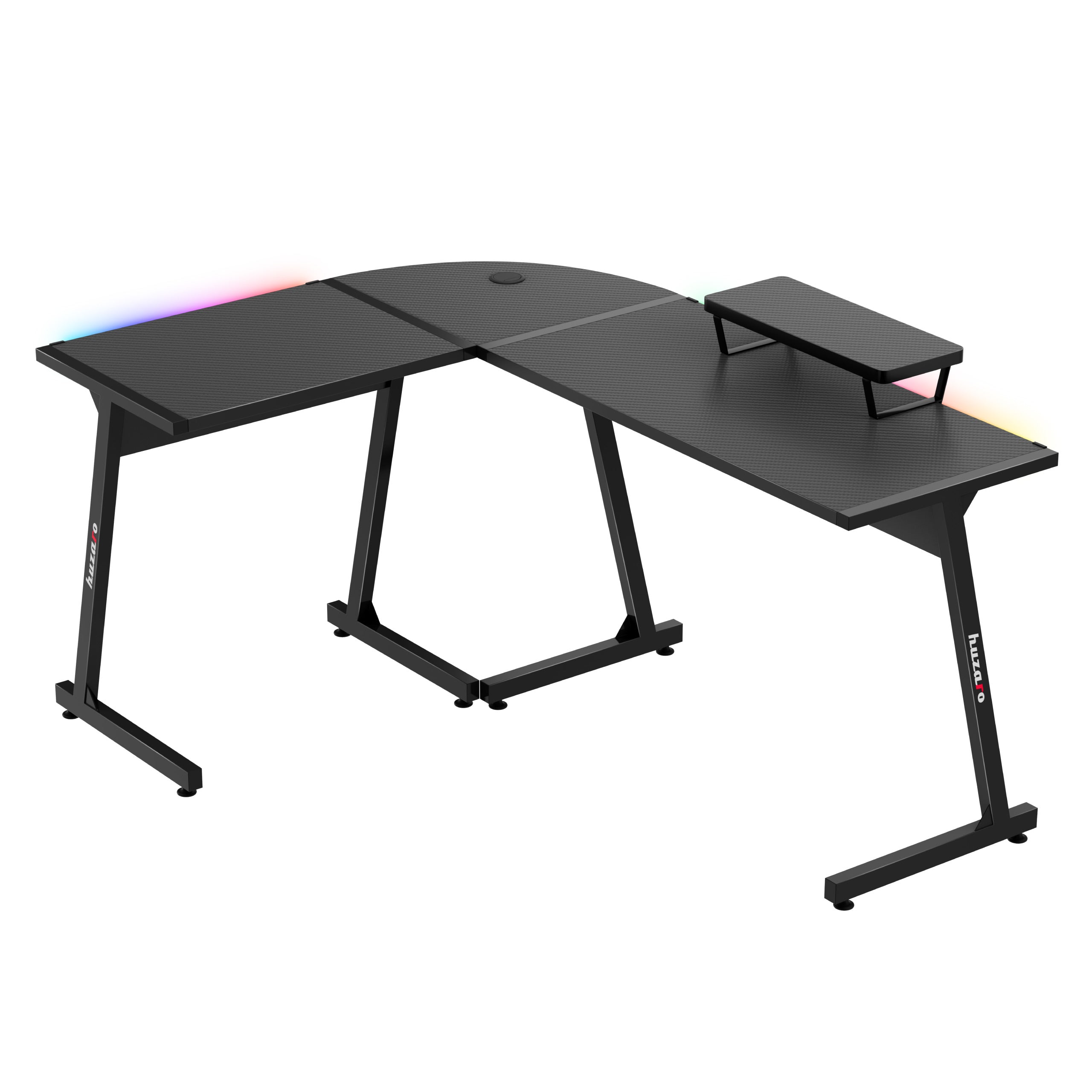 Escritorio para videojuegos HUZARO HERO 6.0 Black RGB Smart de 147 cm