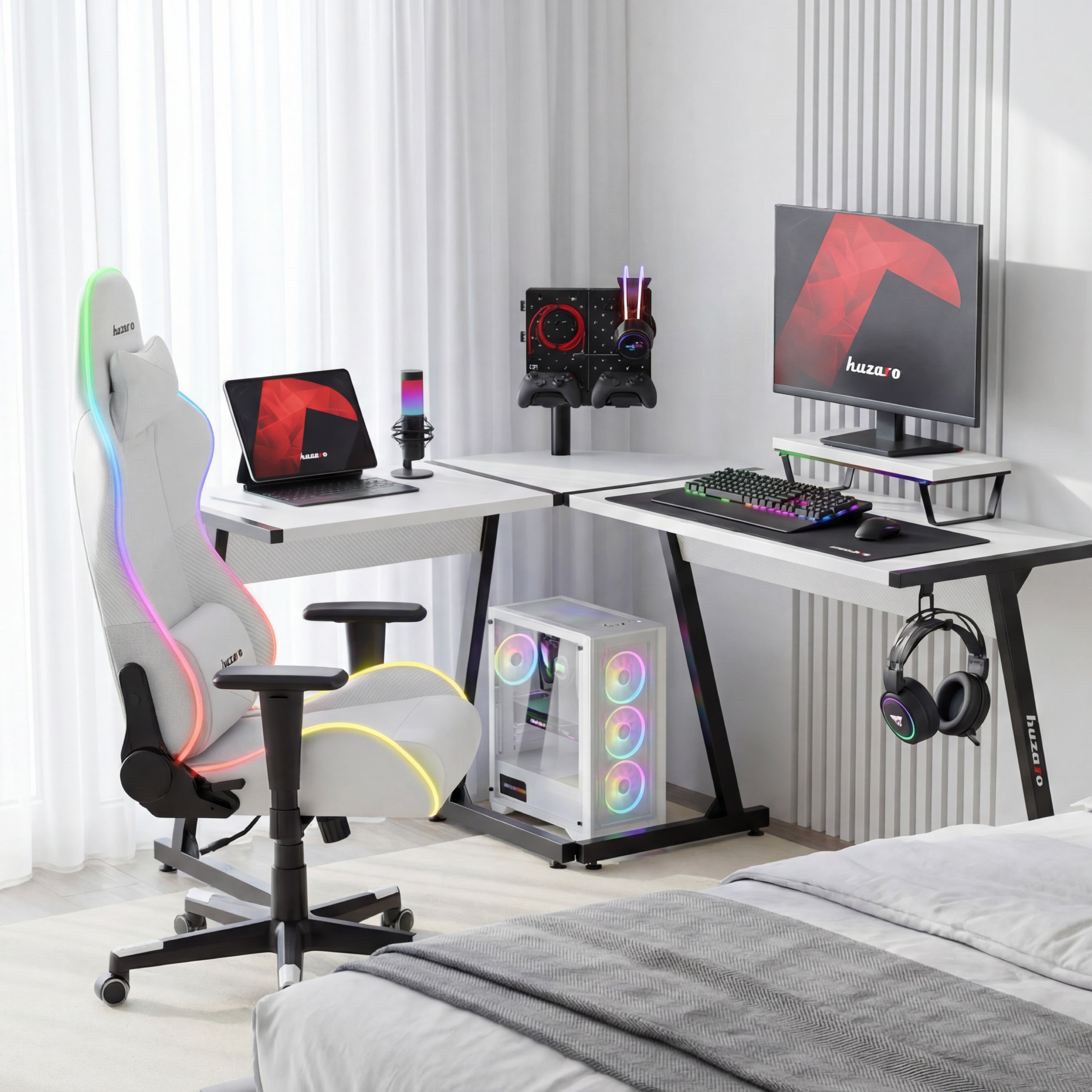 Escritorio para videojuegos Huzaro Hero 6.0 Blanco 147 cm