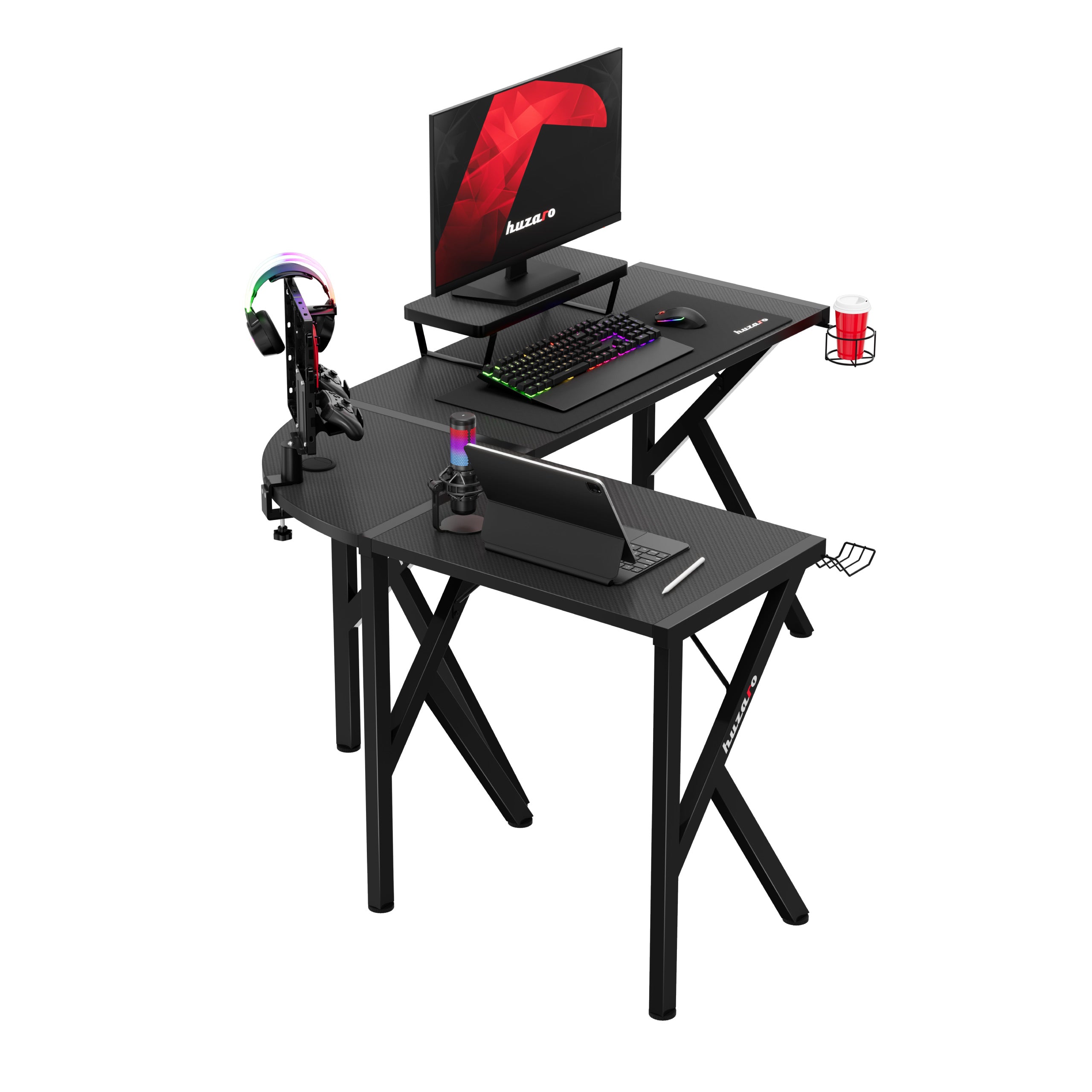 Escritorio para videojuegos Huzaro Hero 6.3 Black, 154 cm