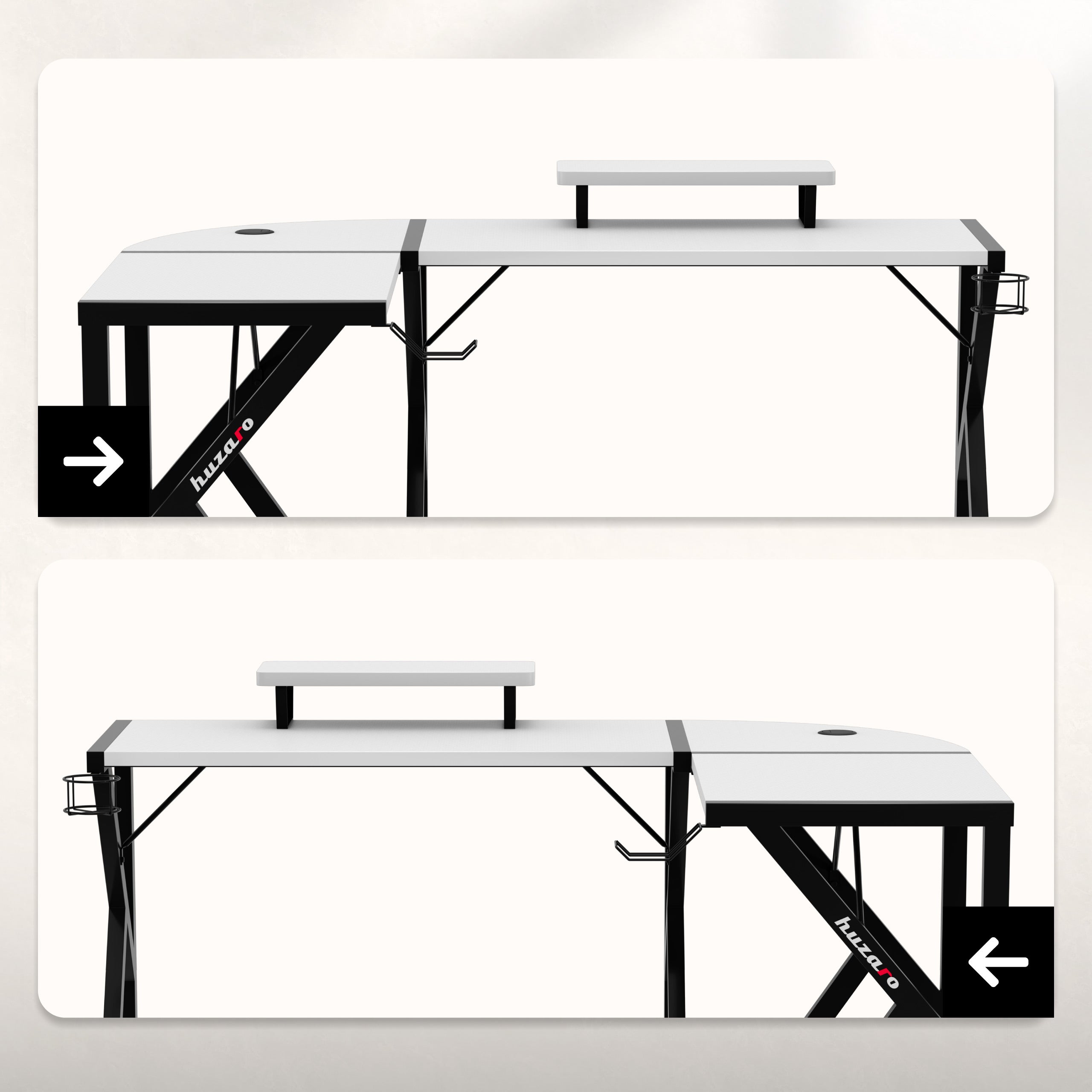 Escritorio para videojuegos Huzaro Hero 6.3 Blanco 154 cm