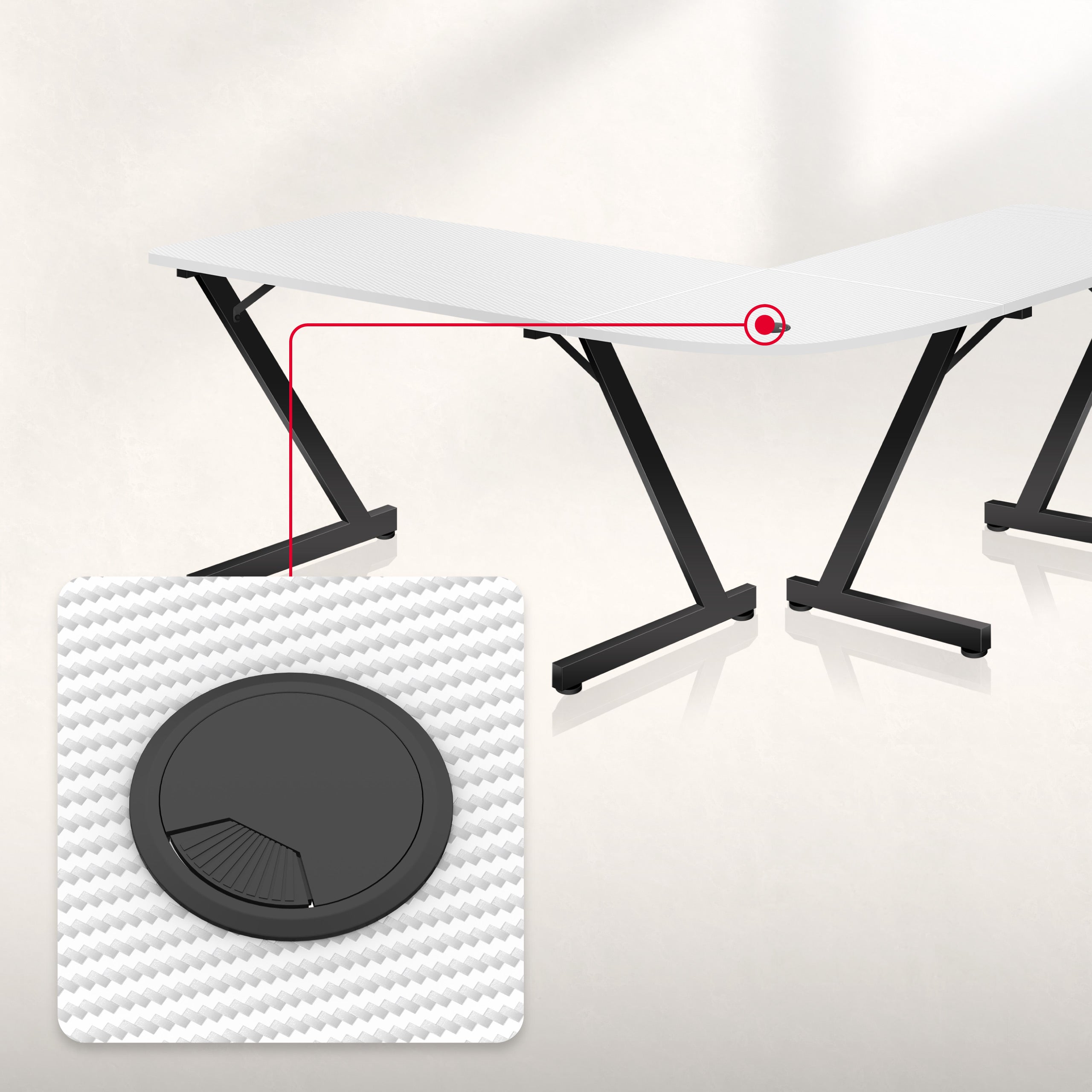 Escritorio para videojuegos Huzaro Hero 7.0 Blanco 154 cm