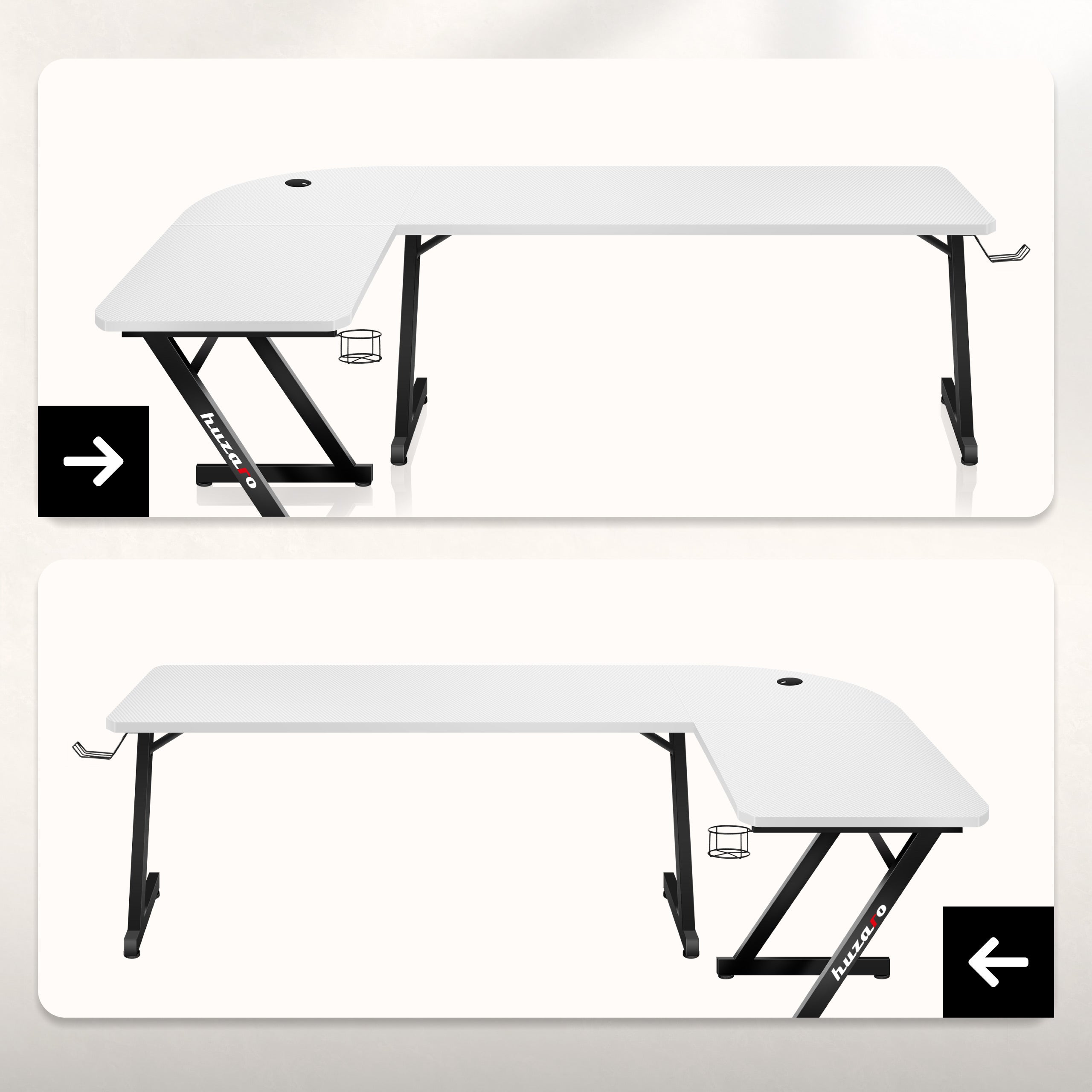 Escritorio para videojuegos Huzaro Hero 7.0 Blanco 154 cm