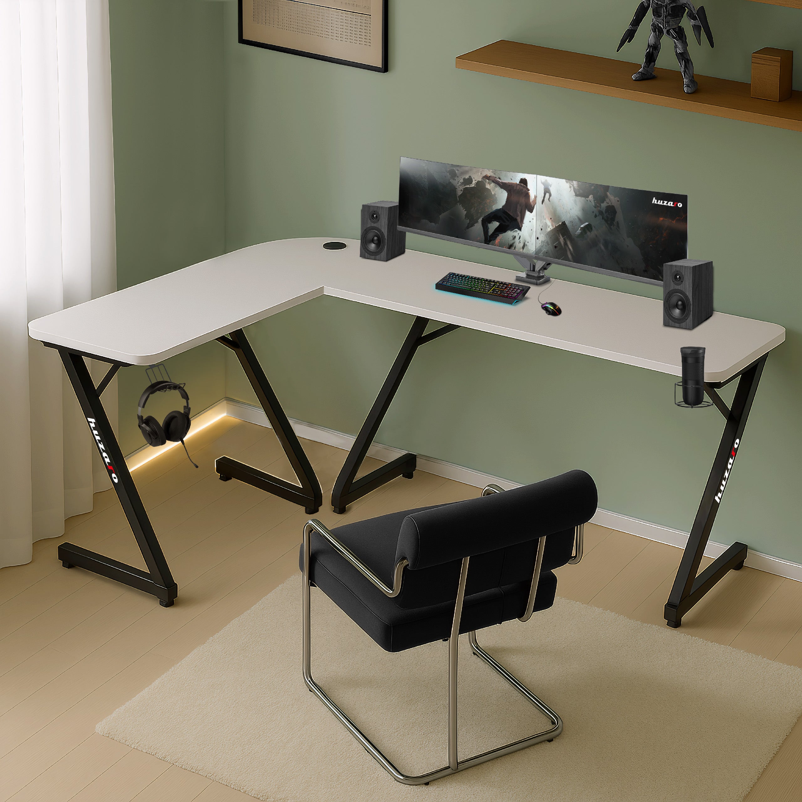 Escritorio para videojuegos Huzaro Hero 7.0 Blanco 154 cm