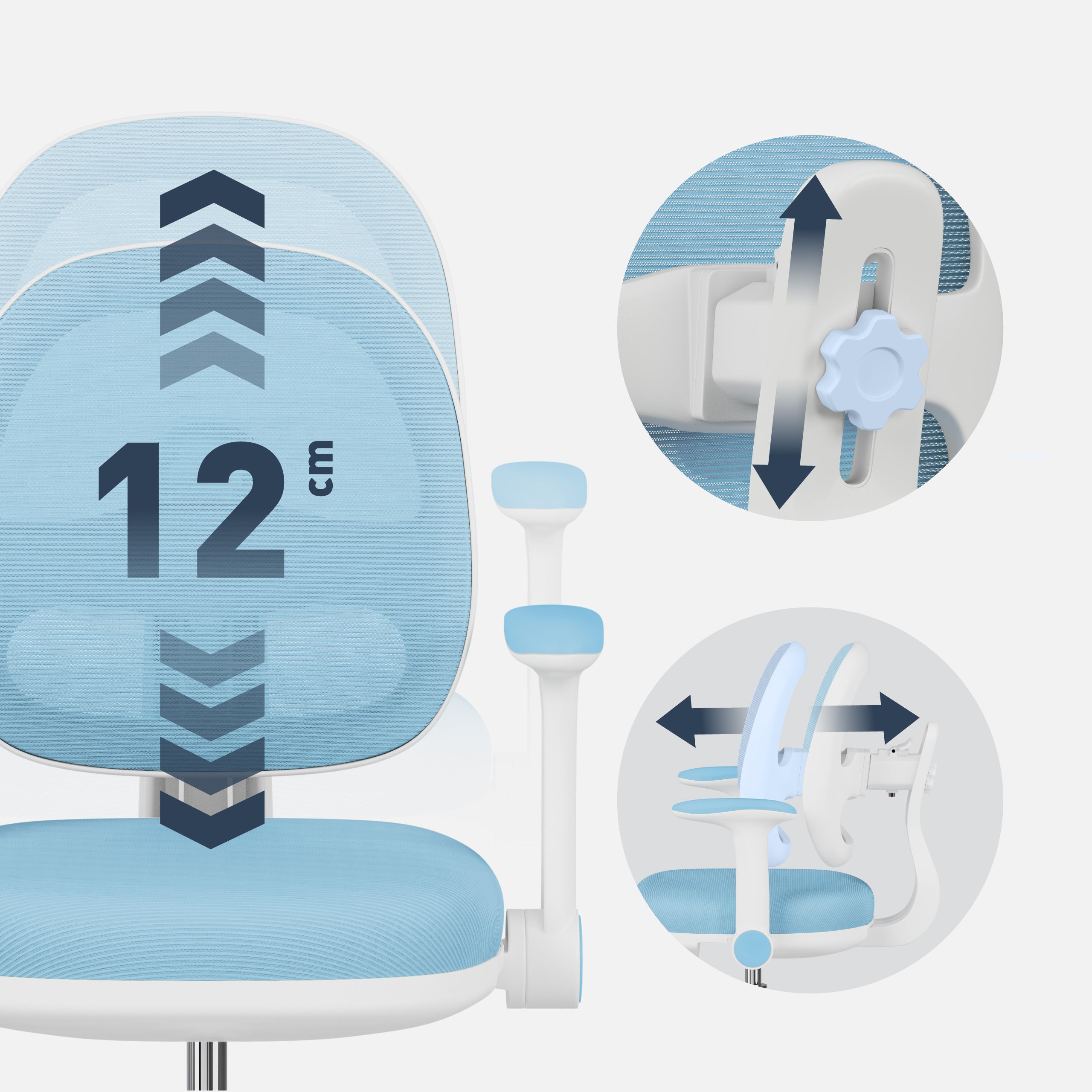 Silla ergonómica de escritorio para niños Mark Adler Junior 3.6 Blue