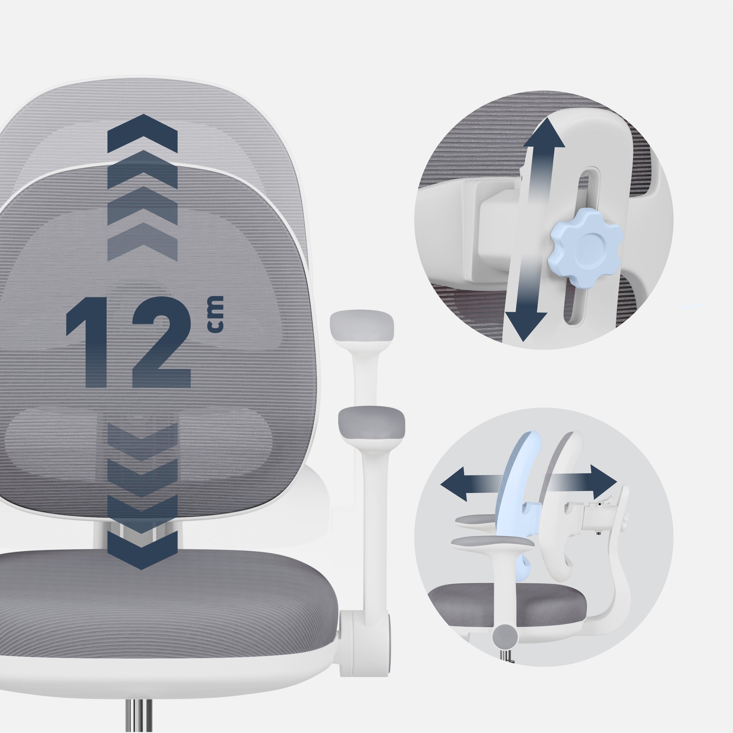 Silla ergonómica de escritorio para niños Mark Adler Junior 3.6 Grey
