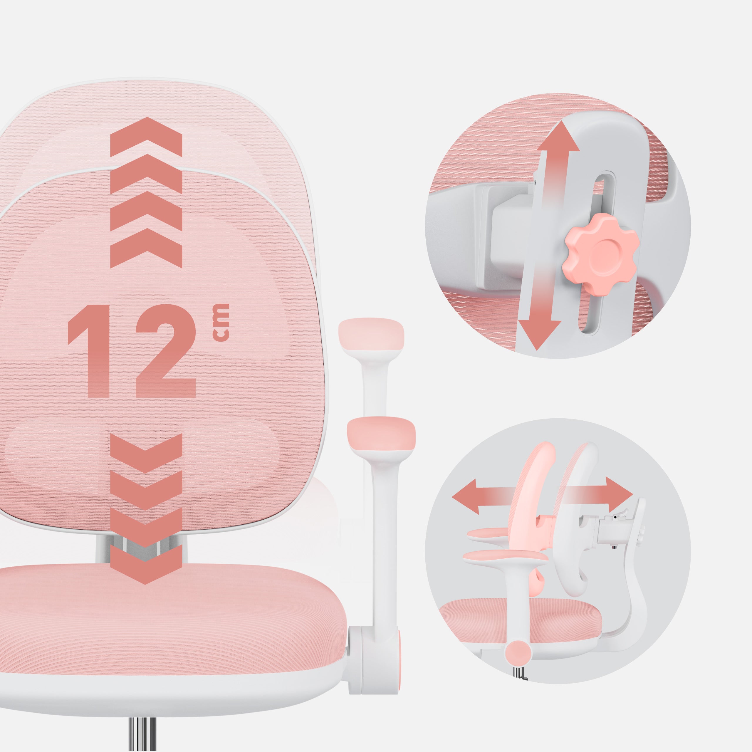 Silla ergonómica de escritorio para niños Mark Adler Junior 3.6 Pink