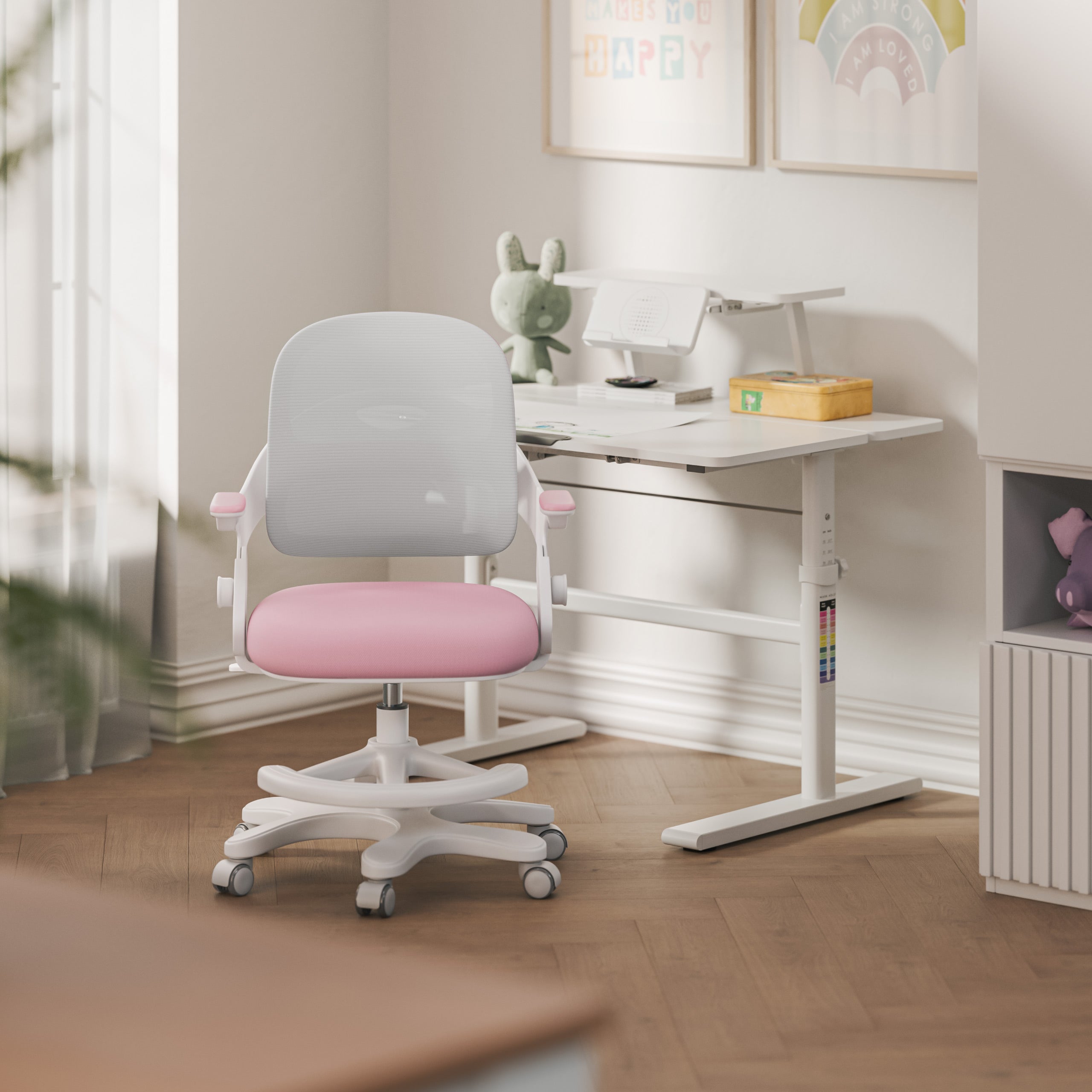 Silla de escritorio para niños Mark Adler Junior 4.3 rosa-gris
